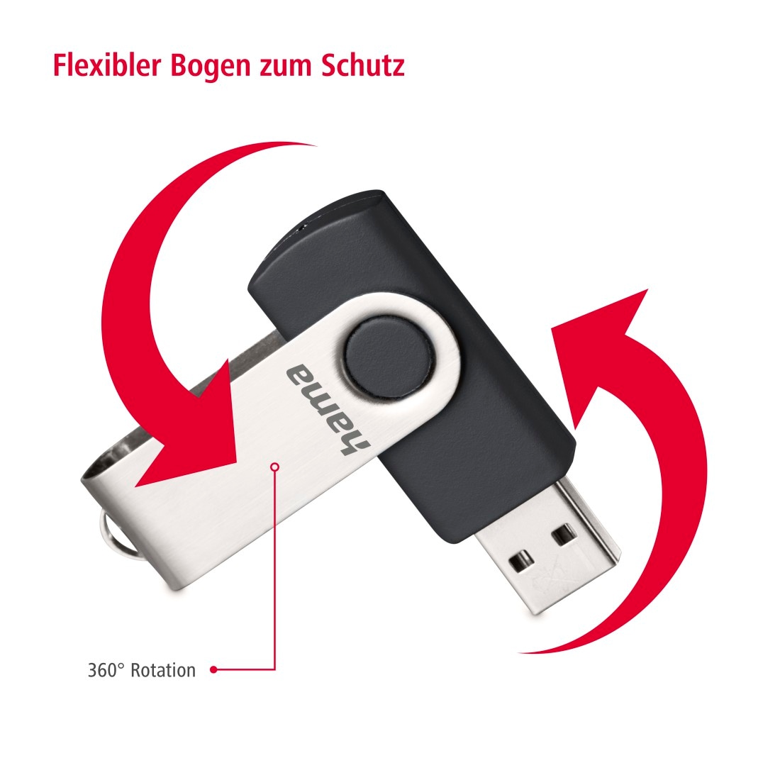 Hama USB-Stick »Rotate, USB 2.0, Schwarz/Silber«, (USB 2.0)