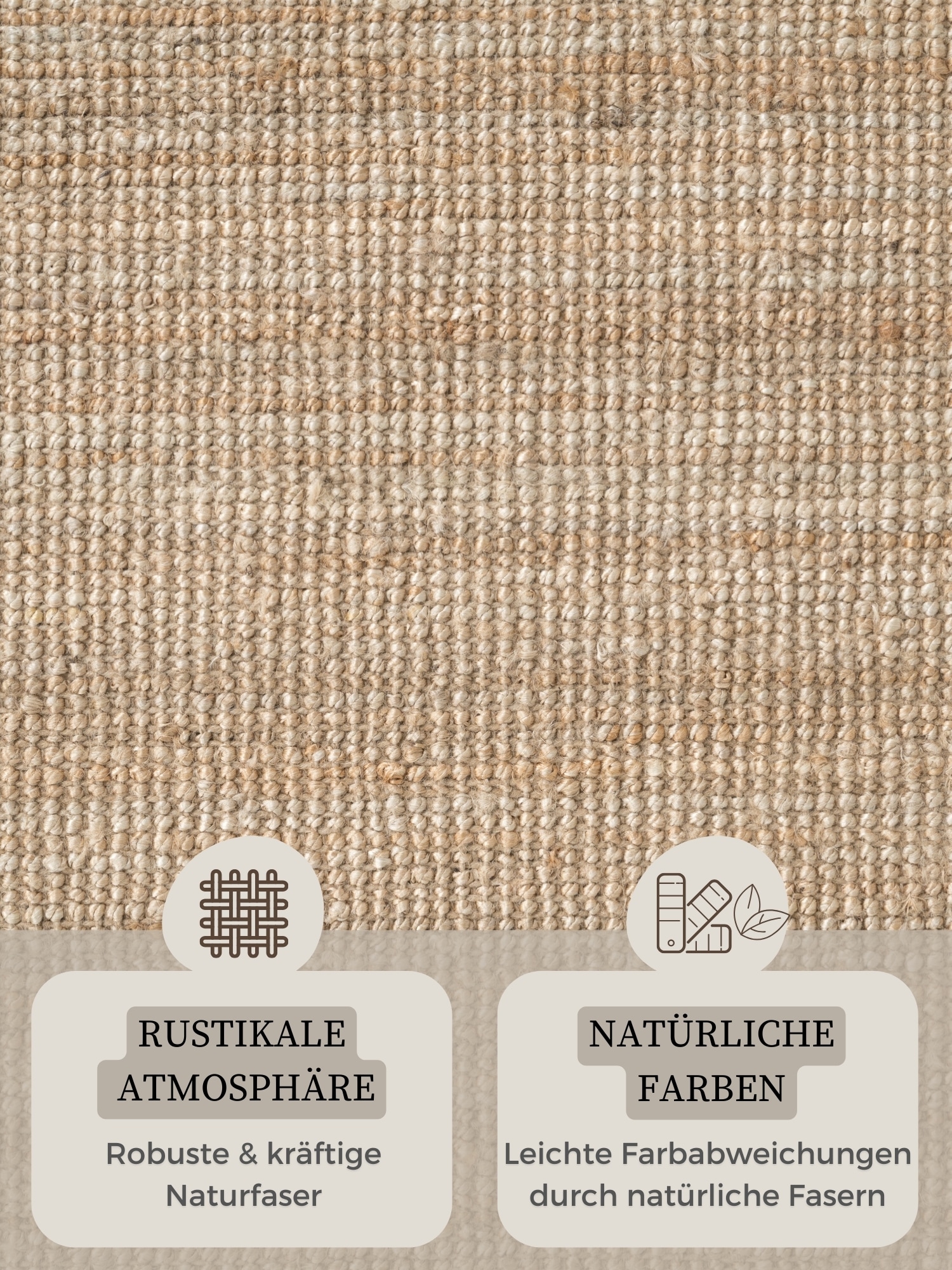 HANSE Home Teppich »Jaipur Juteteppich, als Läufer und in Rund«, rechteckig, 10 mm Höhe, 100% Naturfaser, Nachhaltig, Wohnzimmer, Esszimmer, Schlafzimmer, GRS