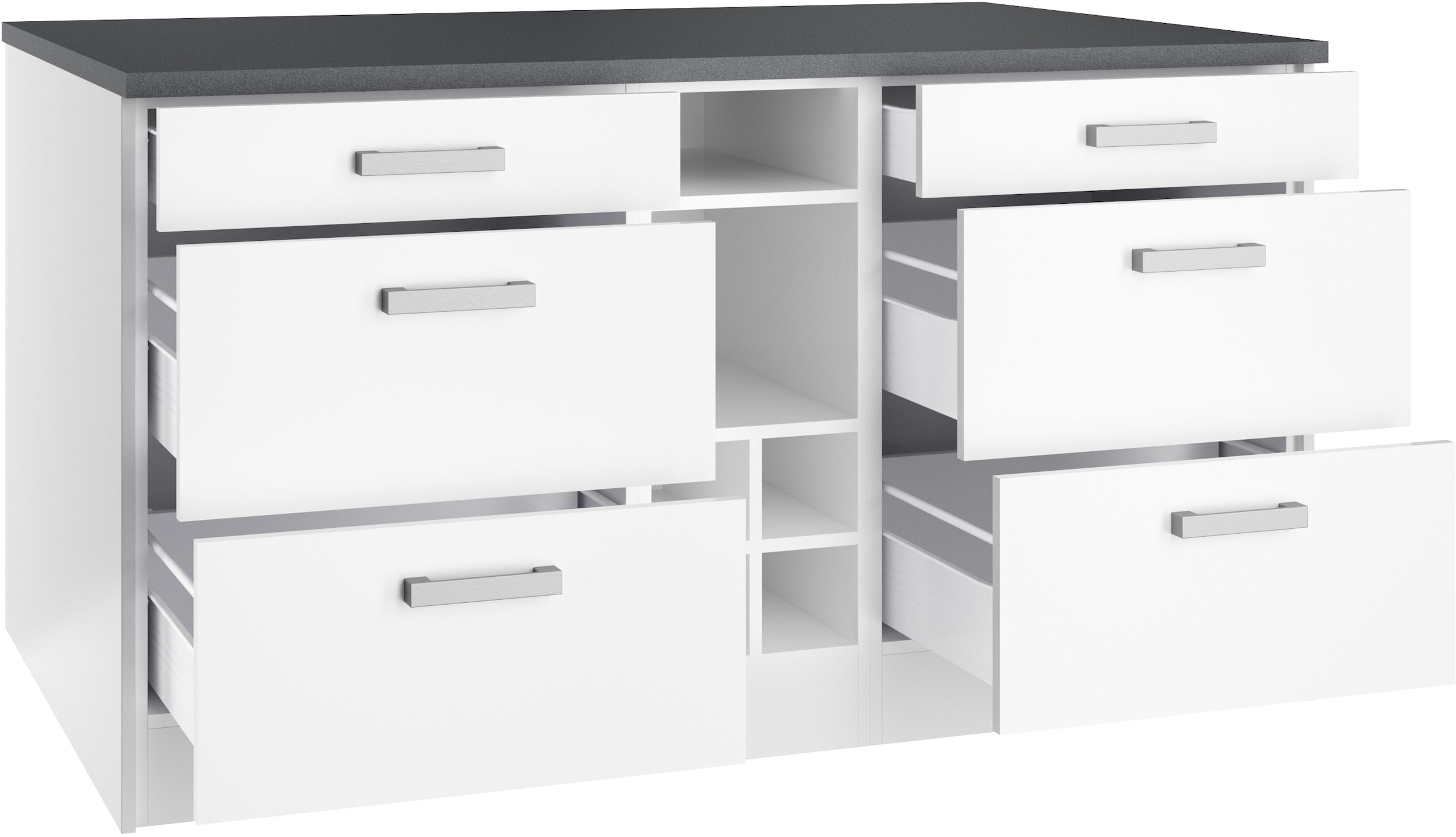 KOCHSTATION Kücheninsel »KS-Toronto«, Breite 153 cm, MDF-Fronten, Flaschenregal