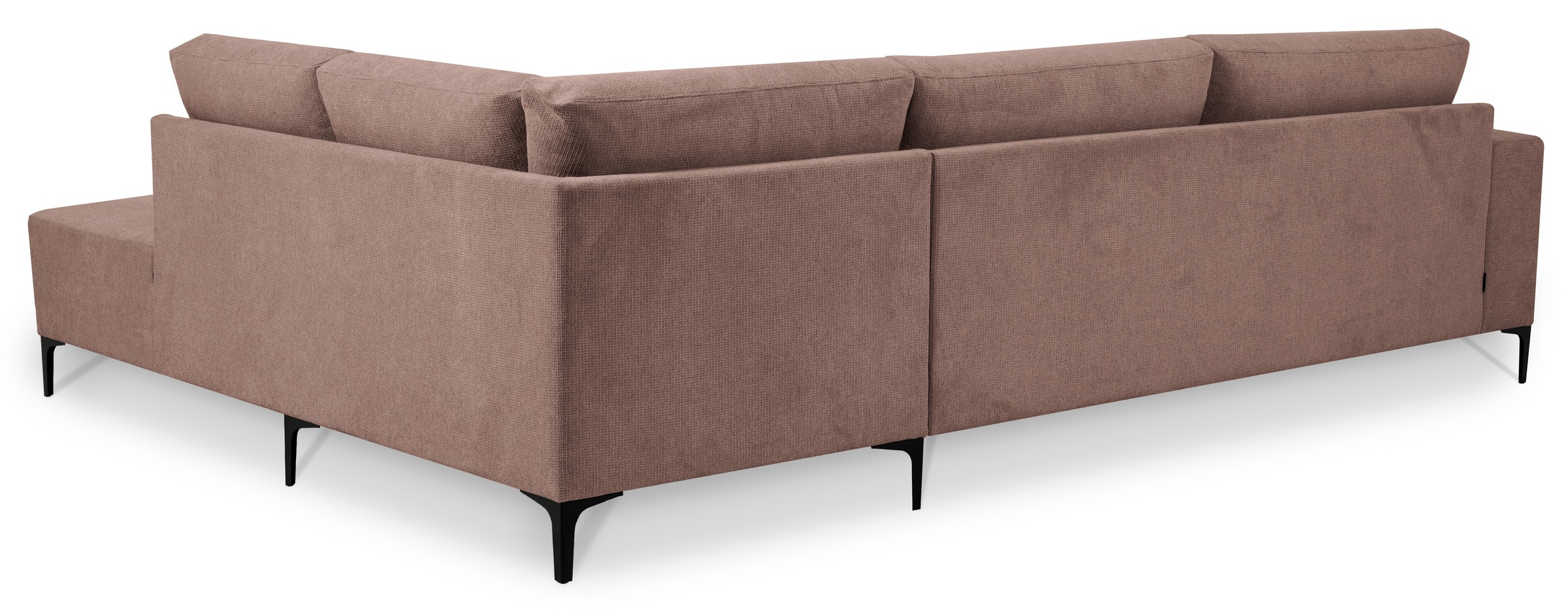 Places of Style Ecksofa »Xander, L-Form,«, Breite 289 cm, Webstoff, Soft-Touch Chenille, schwarze Metallfüße
