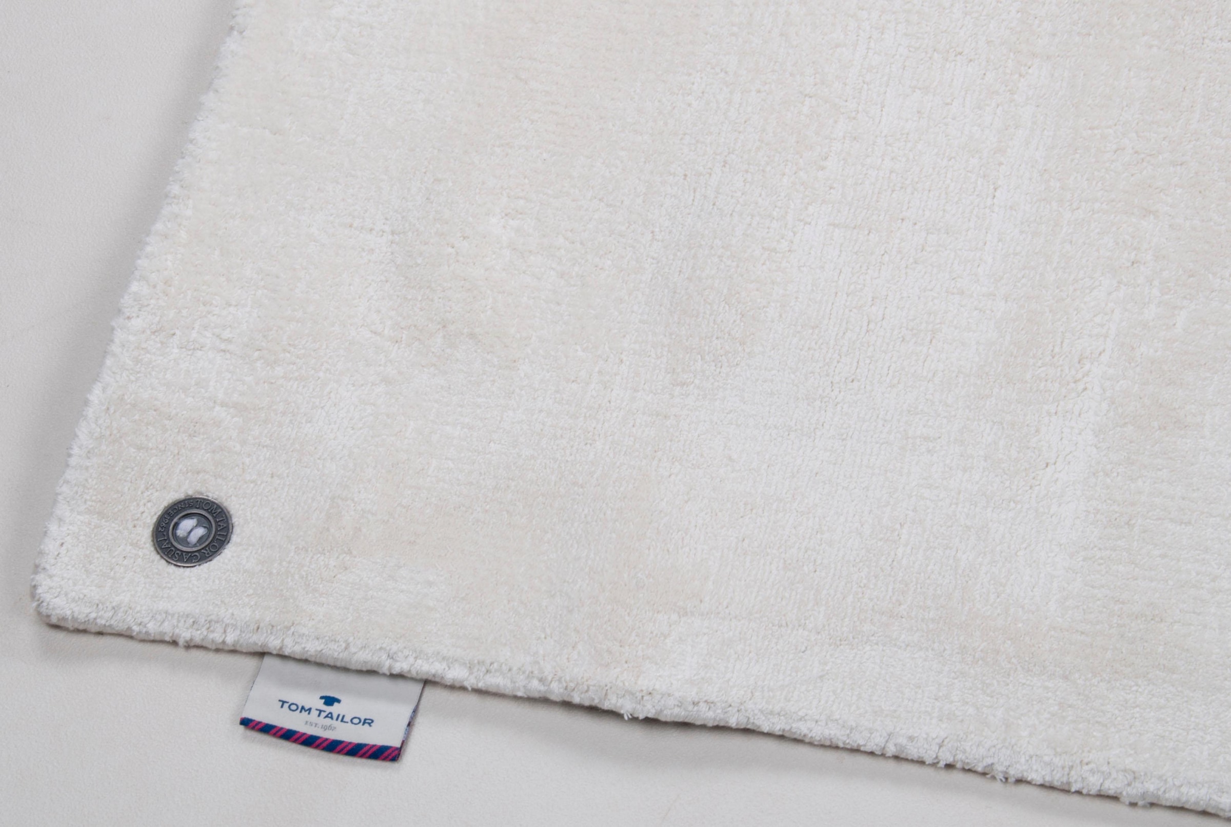 TOM TAILOR HOME Teppich »Shine uni«, rechteckig, 8 mm Höhe, Handweb Teppich, 100% Viskose, handgewebt, mit elegantem Schimmer