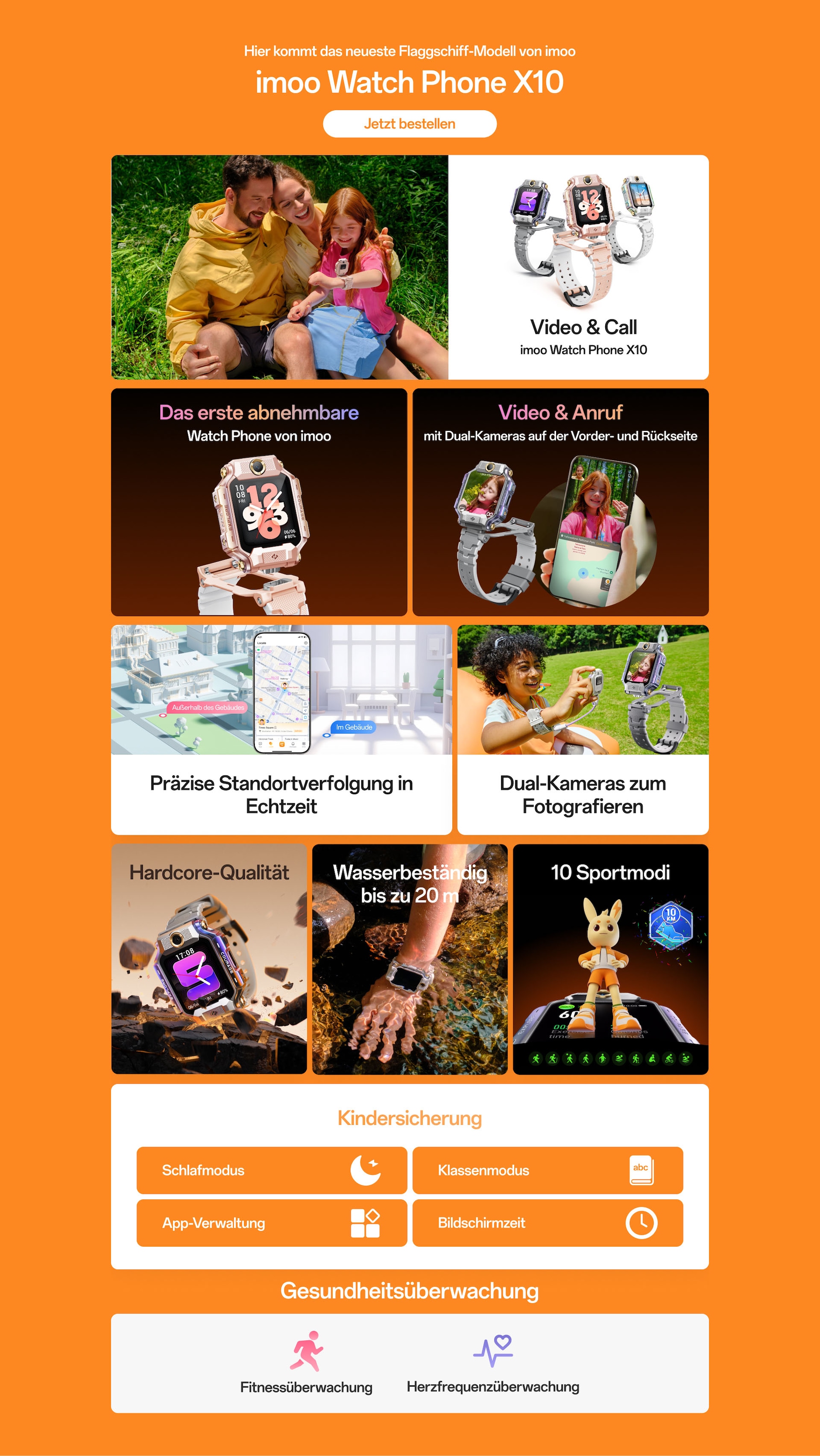 Imoo Smartwatch »Watch Phone X10 Kinder«(40,6/ 1,6 ″) CaremeOS