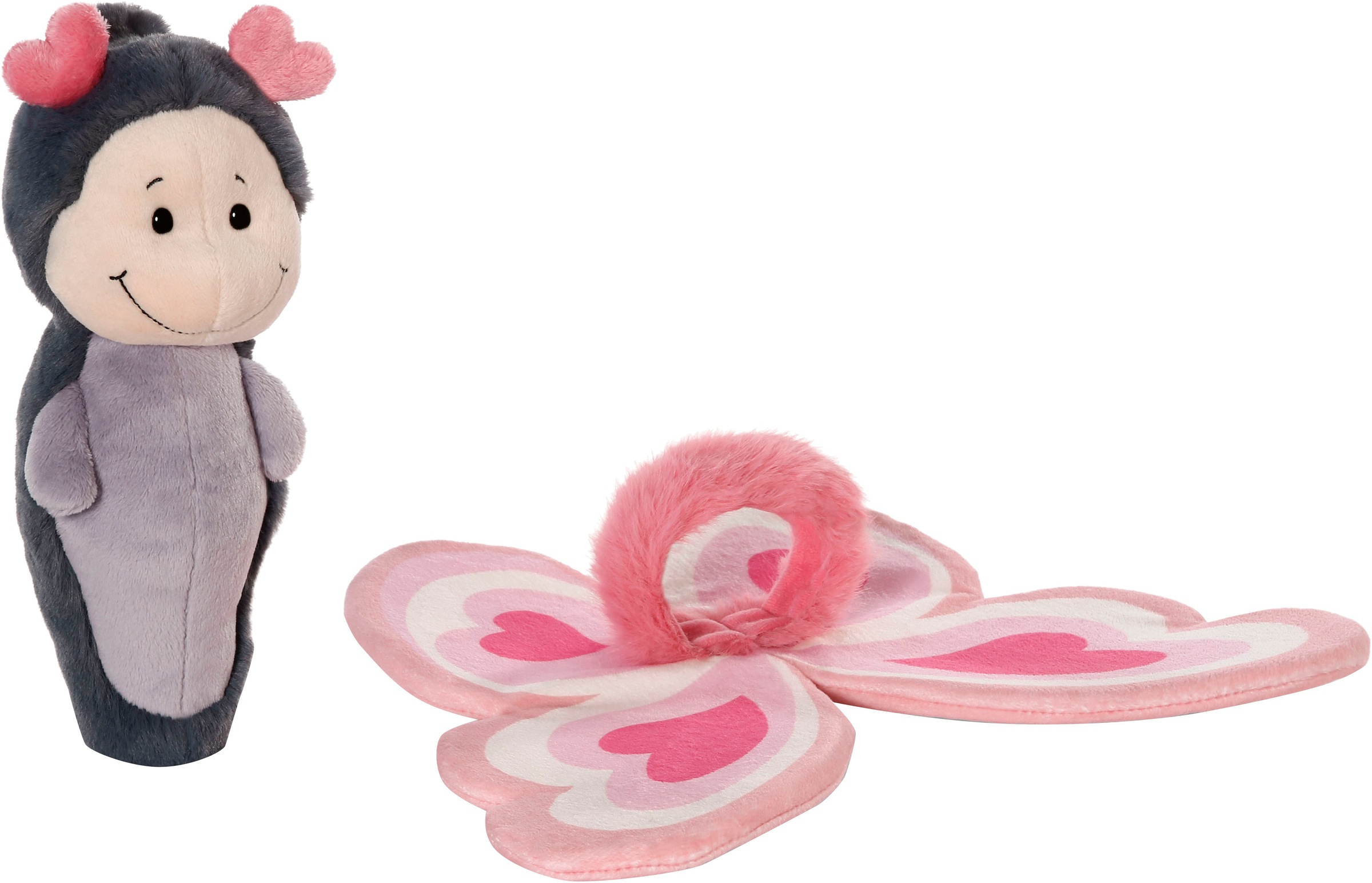 Nici Kuscheltier »Love, Schmetterling, 21 cm, in Geschenkbox«, enthält recyceltes Material (Global Recycled Standard)