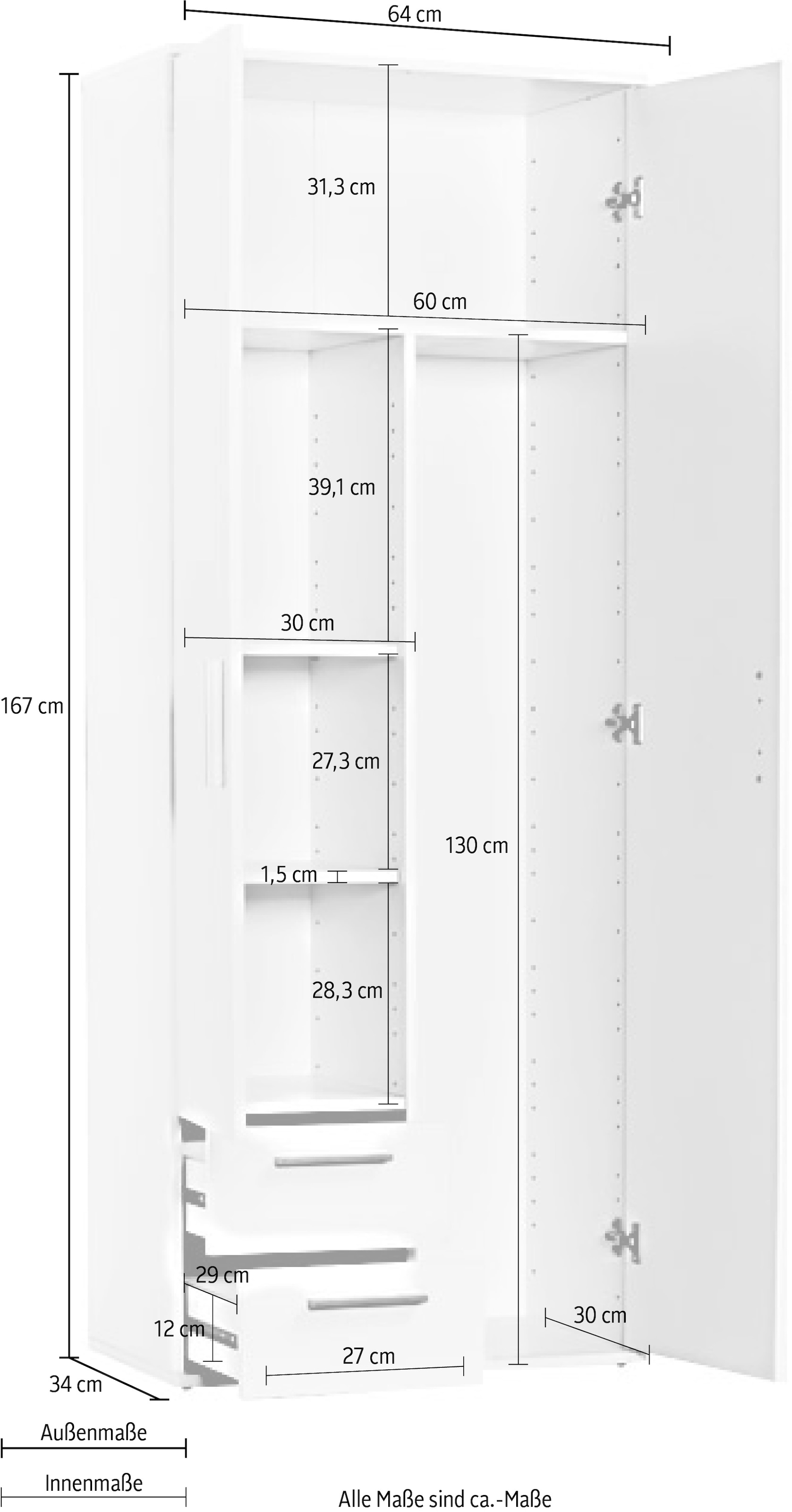 Procontour Mehrzweckschrank »Clara«, Großes Fach für Staubsauger