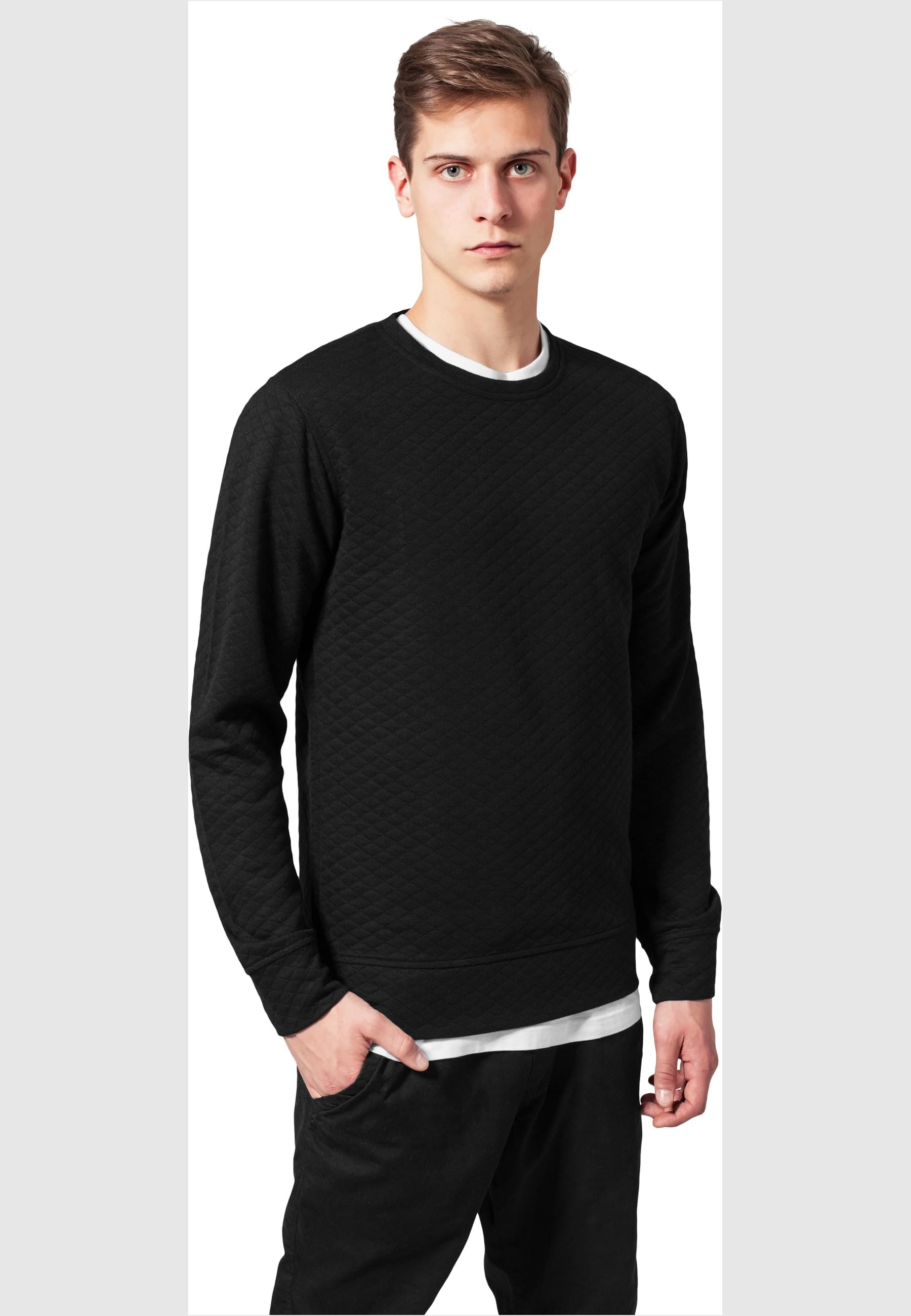 URBAN CLASSICS Rundhalspullover »Urban Classics Herren Diamond Quilt Crewneck« 1 Stk.