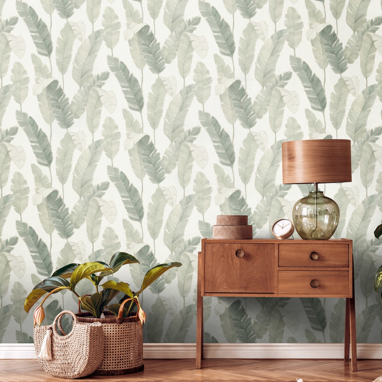 living walls Vliestapete »Metropolitan Stories. Travel Styles. Blättertapete«, matt-gemustert-neutral, Tapete Floral Modern Chic 3D-Effekt Strukturiert Elegant Tapeten Flur