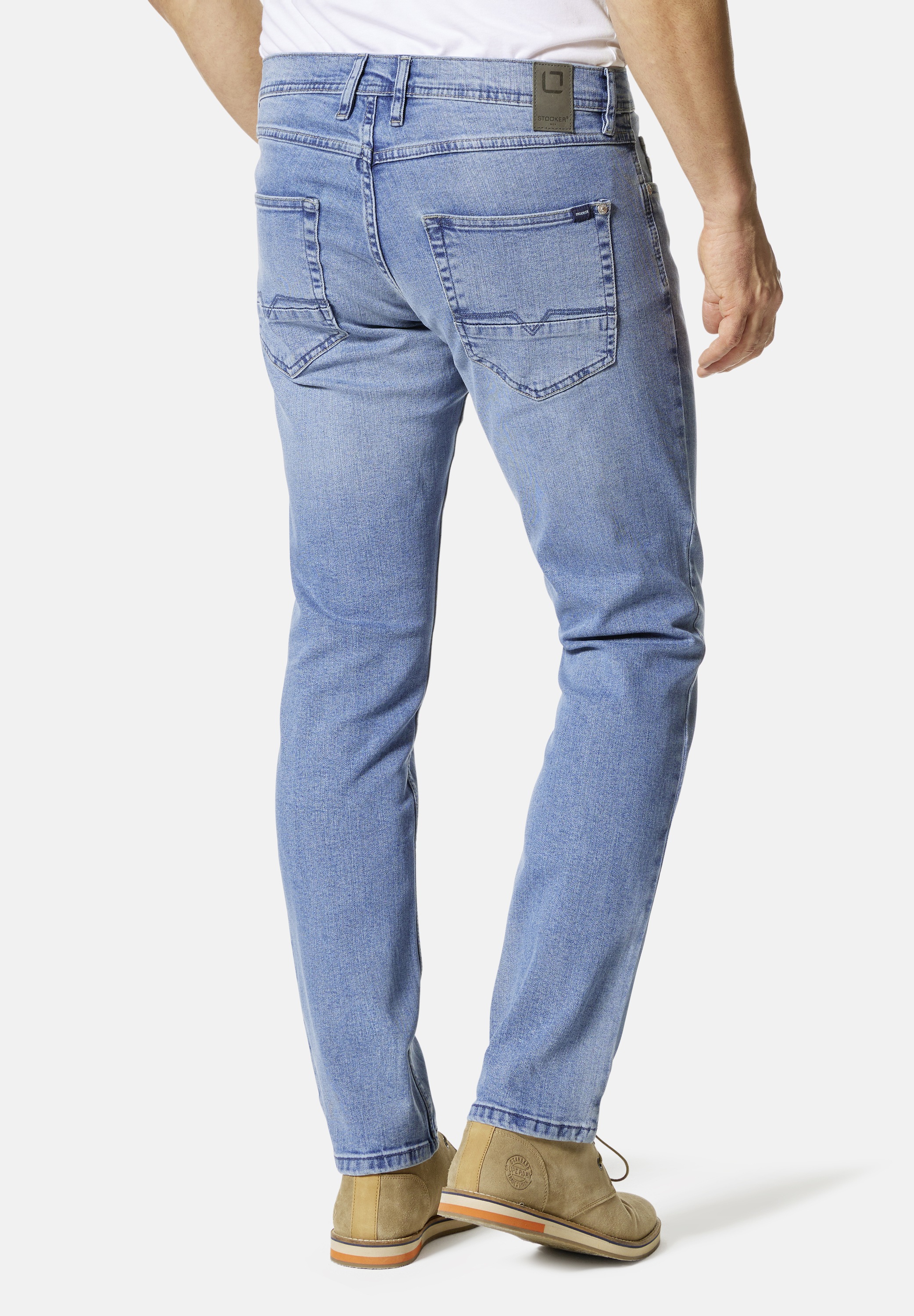 Stooker Men 5-Pocket-Jeans »Glendale Denim Slim Straight Fit«, Slim Straight Fit Casual Clean Wash Denim Jeans für Herren