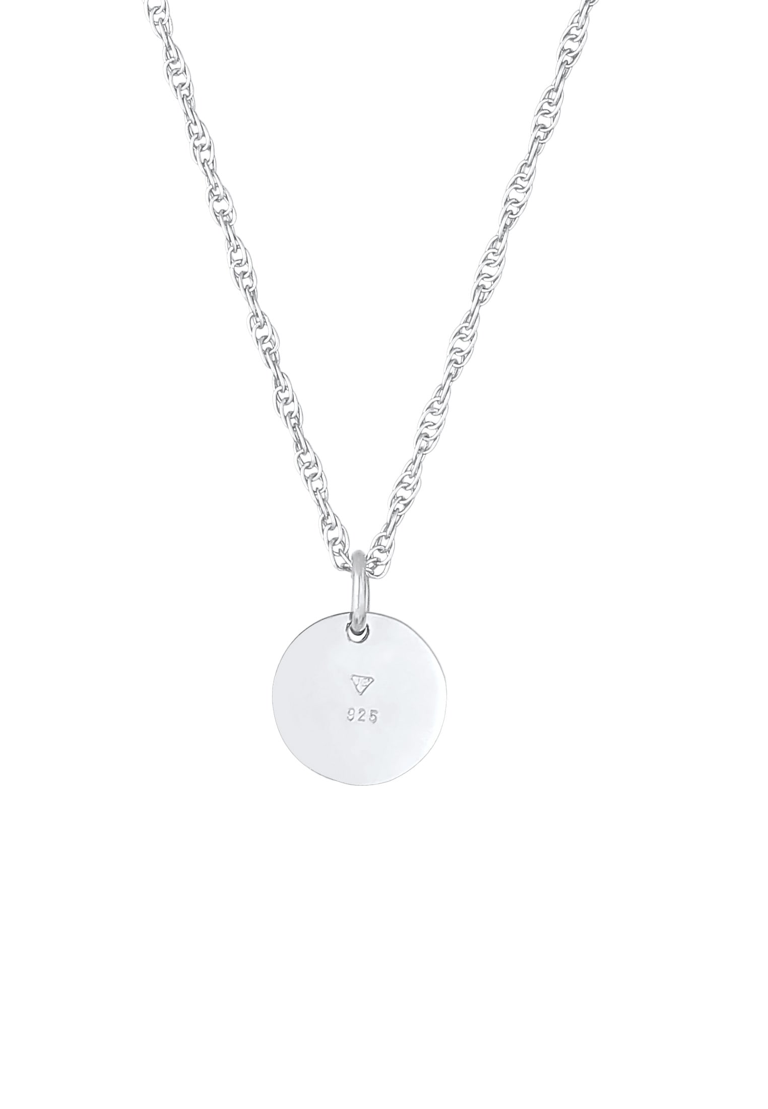Elli Kette mit Anhänger »Disc Rund Vintage Look Gedreht 925 Silber«