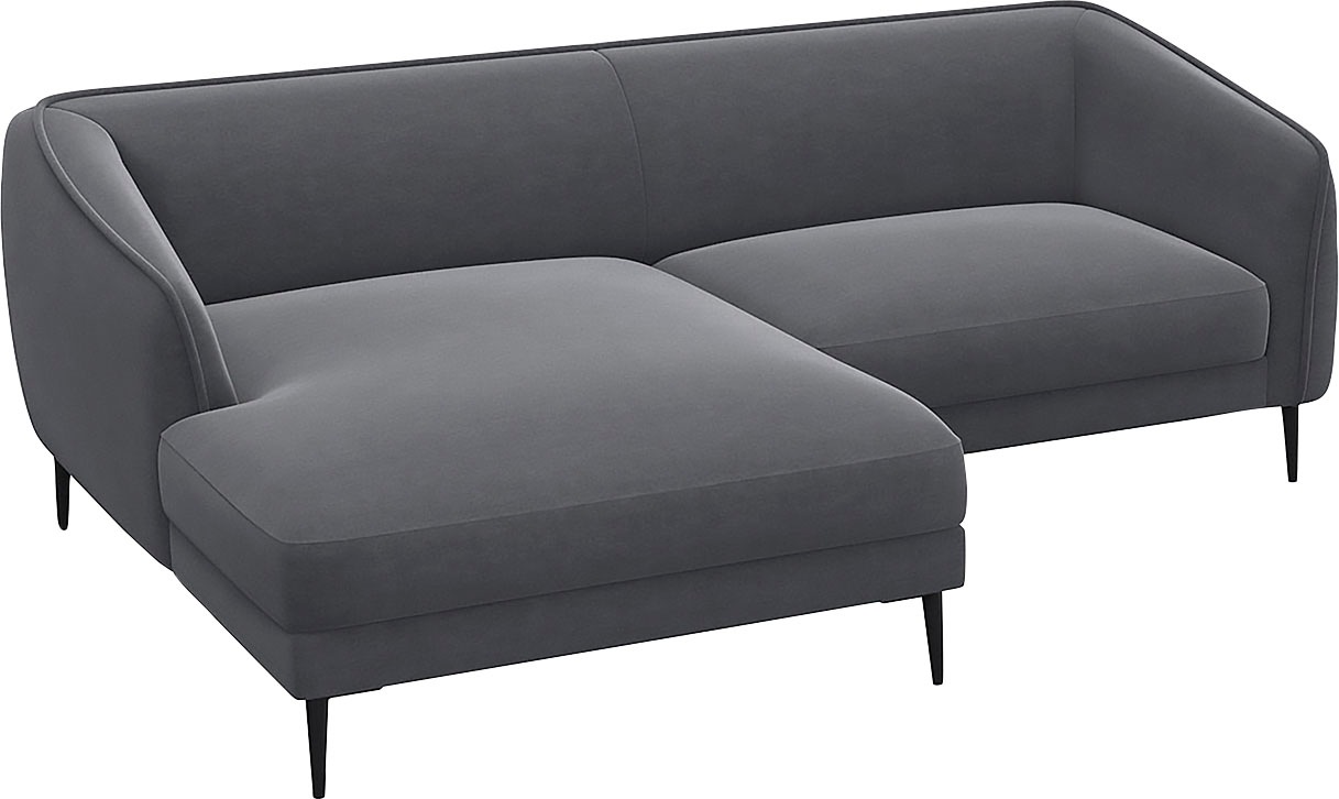 FLEXLUX Ecksofa "Belle Designsofa, bequem durch Kaltschaum im Sitz, L-Form" günstig online kaufen