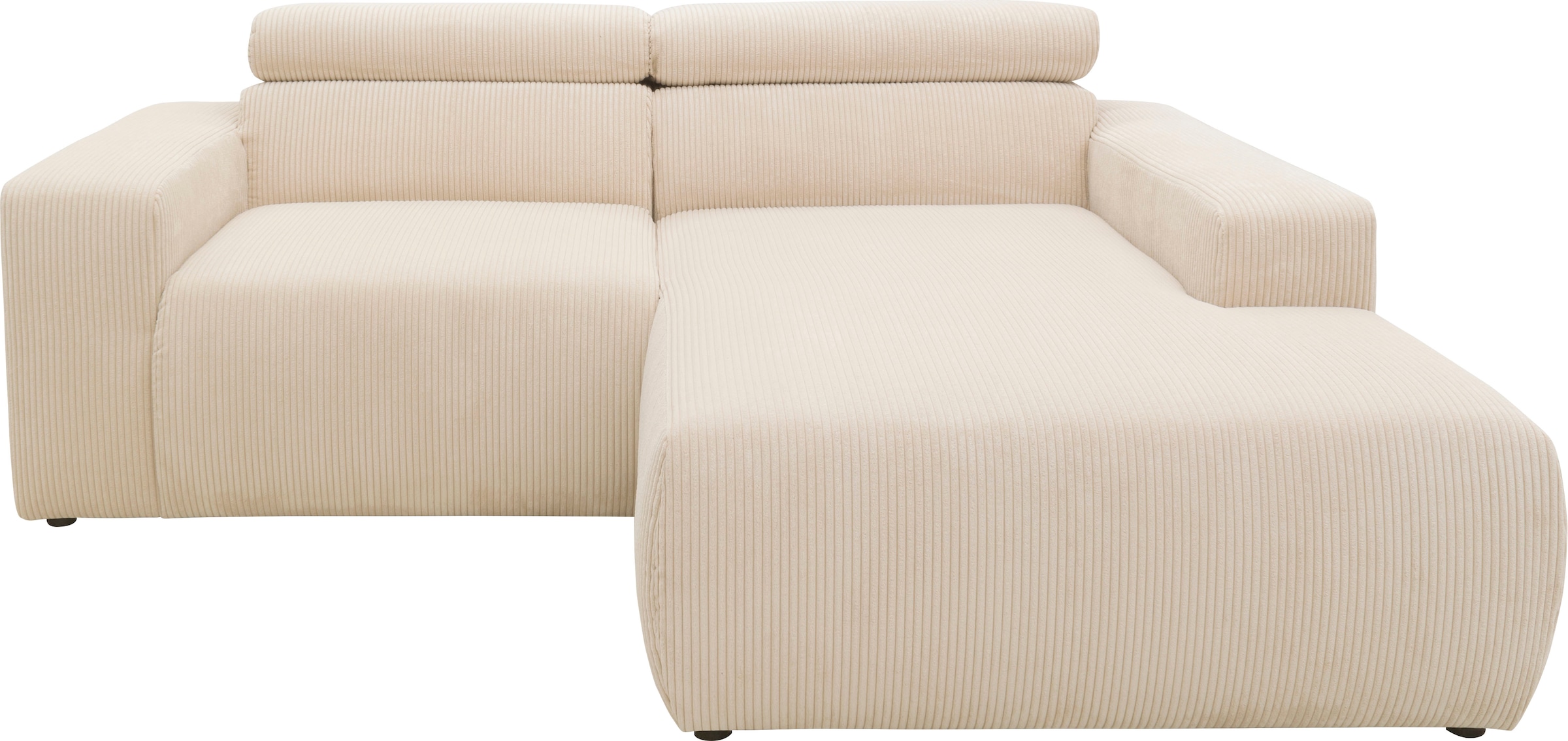 DOMO collection Ecksofa »Brandon B/T/H: 214/100/80 cm, L-Form«, Cord, creme günstig online kaufen