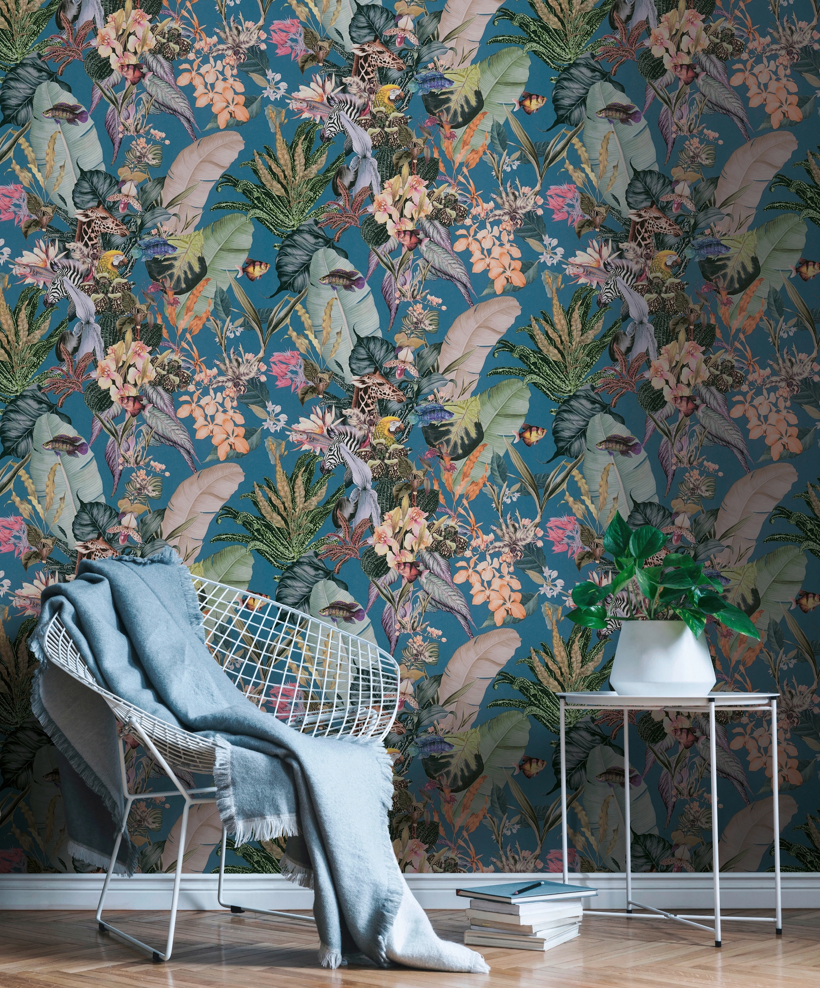 A.S. Création Vliestapete »Dream Flowery«, floral-botanisch-Wald, Tiertapete Tapete Blumenoptik Tapeten Wohnzimmer Schlafzimmer Küche