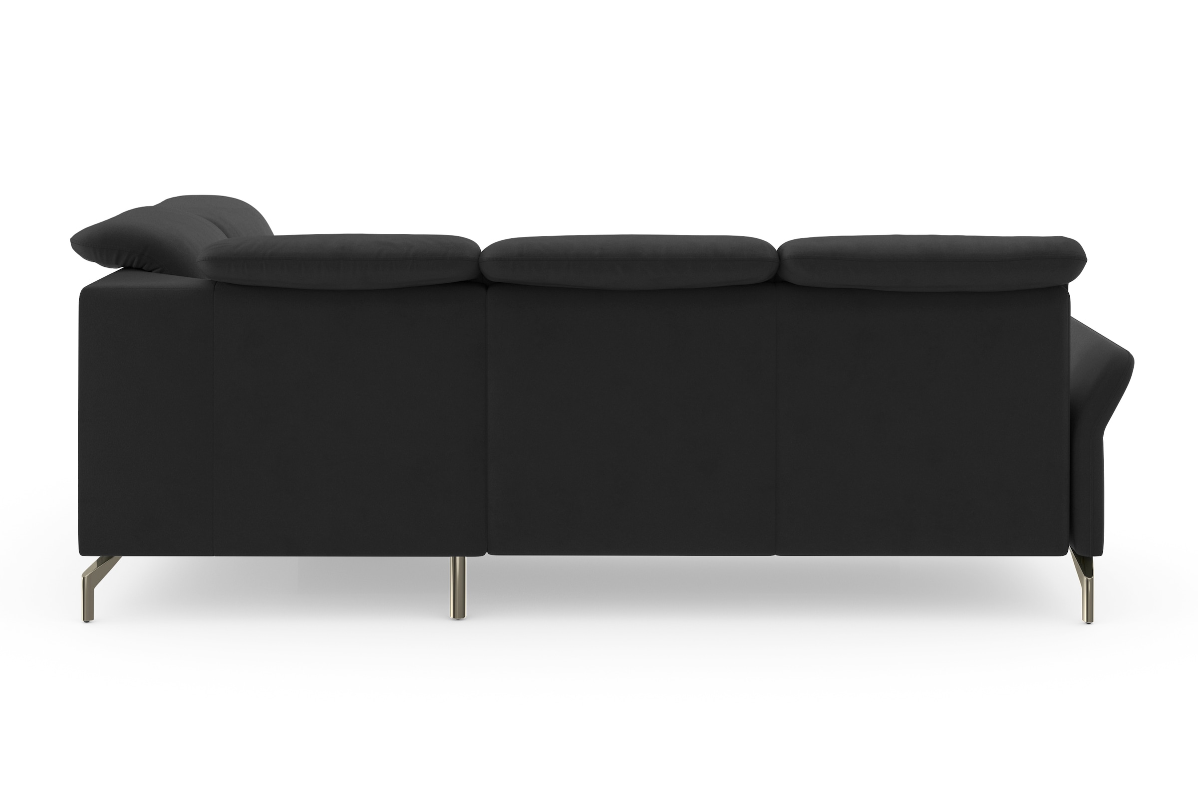 sit&more Ecksofa »Fashion L-Form«, wahlweise mit Kopfteilverstellung, Vorziehsitz, motorisch, Nickelfüße