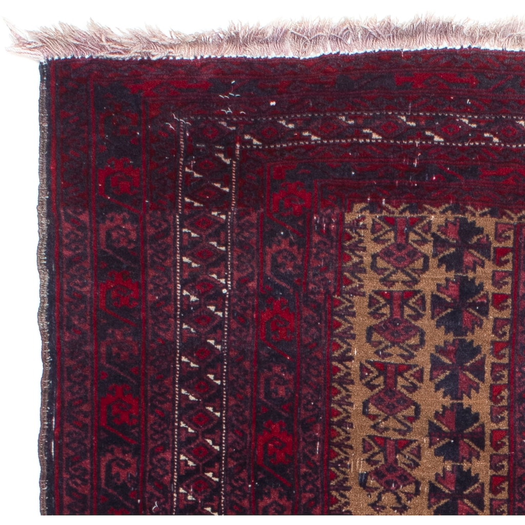 morgenland Orientteppich »Belutsch - 125 x 92 cm - dunkelrot«, rechteckig, Wohnzimmer, Handgeknüpft, Einzelstück mit Zertifikat
