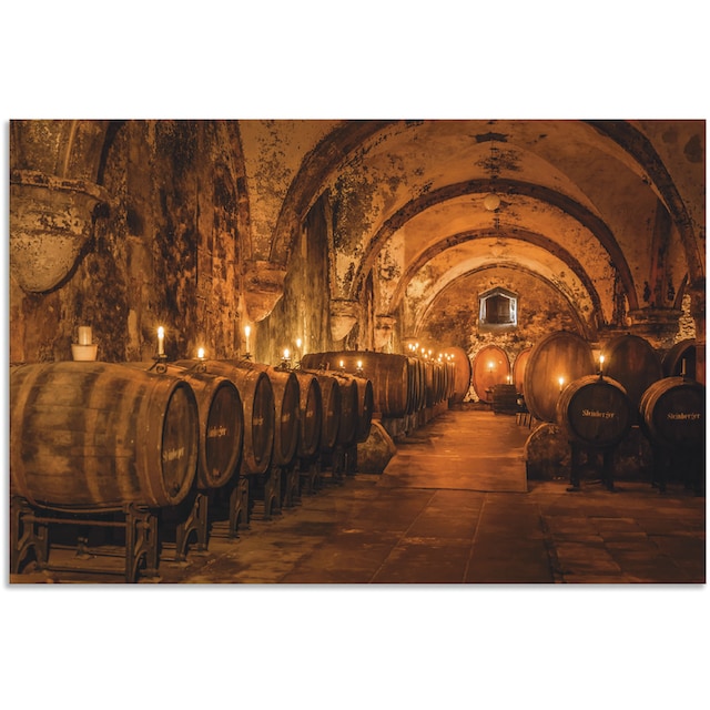 Artland Wandbild »Historischer Weinkeller Eberbach«, Wein Bilder, (1 St.),  als Alubild, Leinwandbild, Wandaufkleber oder Poster in versch. Größen auf  Rechnung bestellen