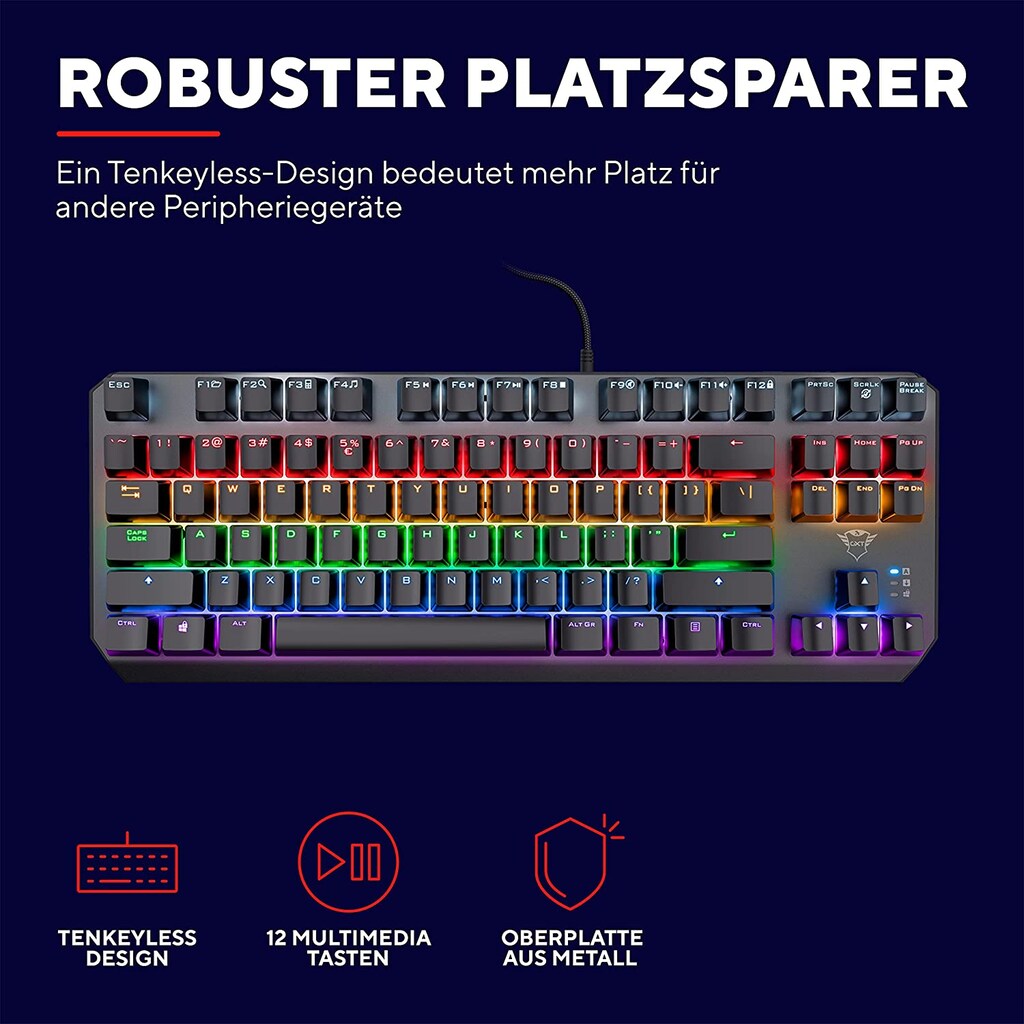 Trust Gaming-Tastatur »GXT834 CALLAZ TKL KEYBOARD DE«