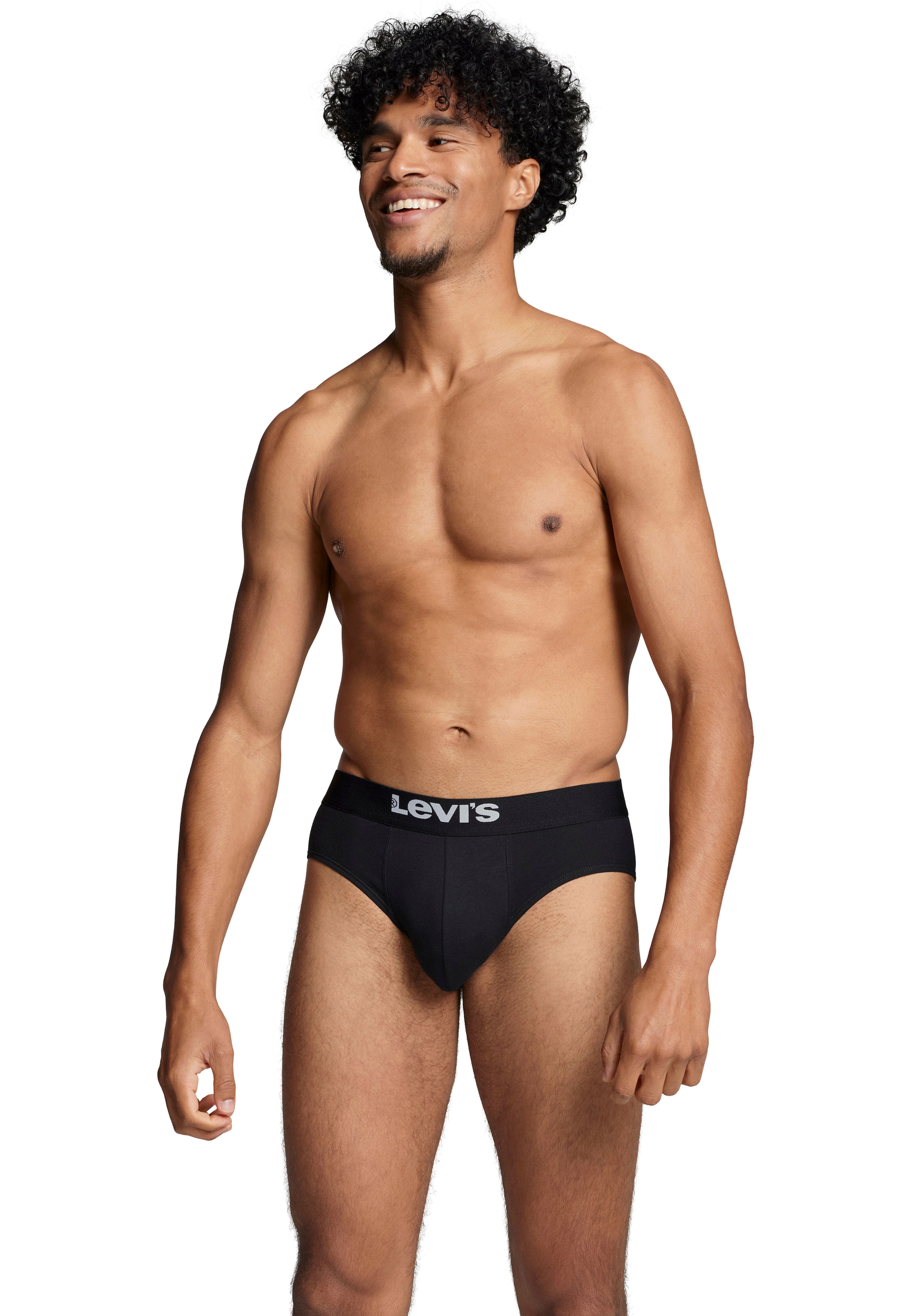 Levi's® Slip »LEVIS MEN SOLID BASIC BRIEF ORG CO 2P«, (2er Pack), mit kontrastreichem Logobund, ohne Eingriff