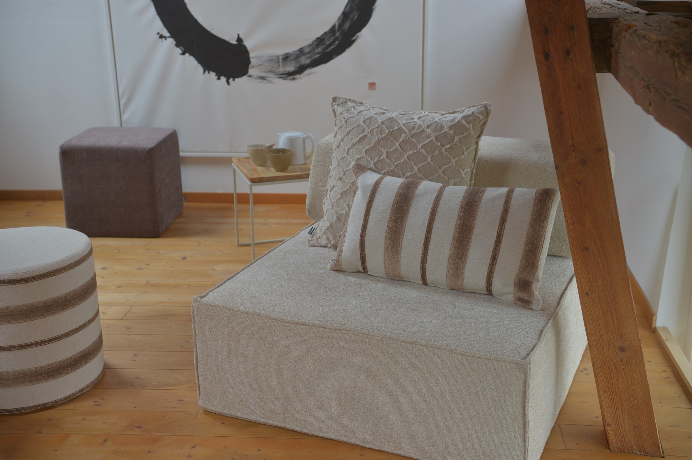 H.O.C.K. Dekokissen »Collin« Sofakissen inkl. Füllung, 70x40cm, Dekokissen Streifen, natur