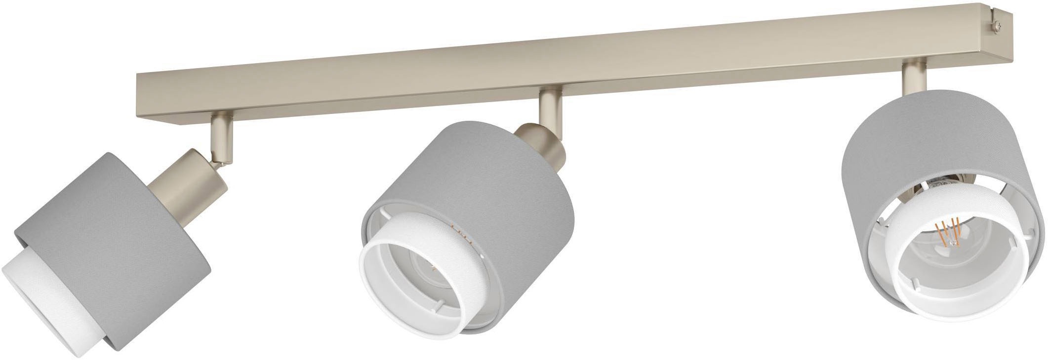 EGLO Deckenleuchte »Bellizzi Deckenstrahler schwenkbar, grau und weiß, E14, Küchenlampe« E14 1 Stk. Spot - L43 x B9 x H18,5 cm - nickel-matt - 3X7,5W exkl.