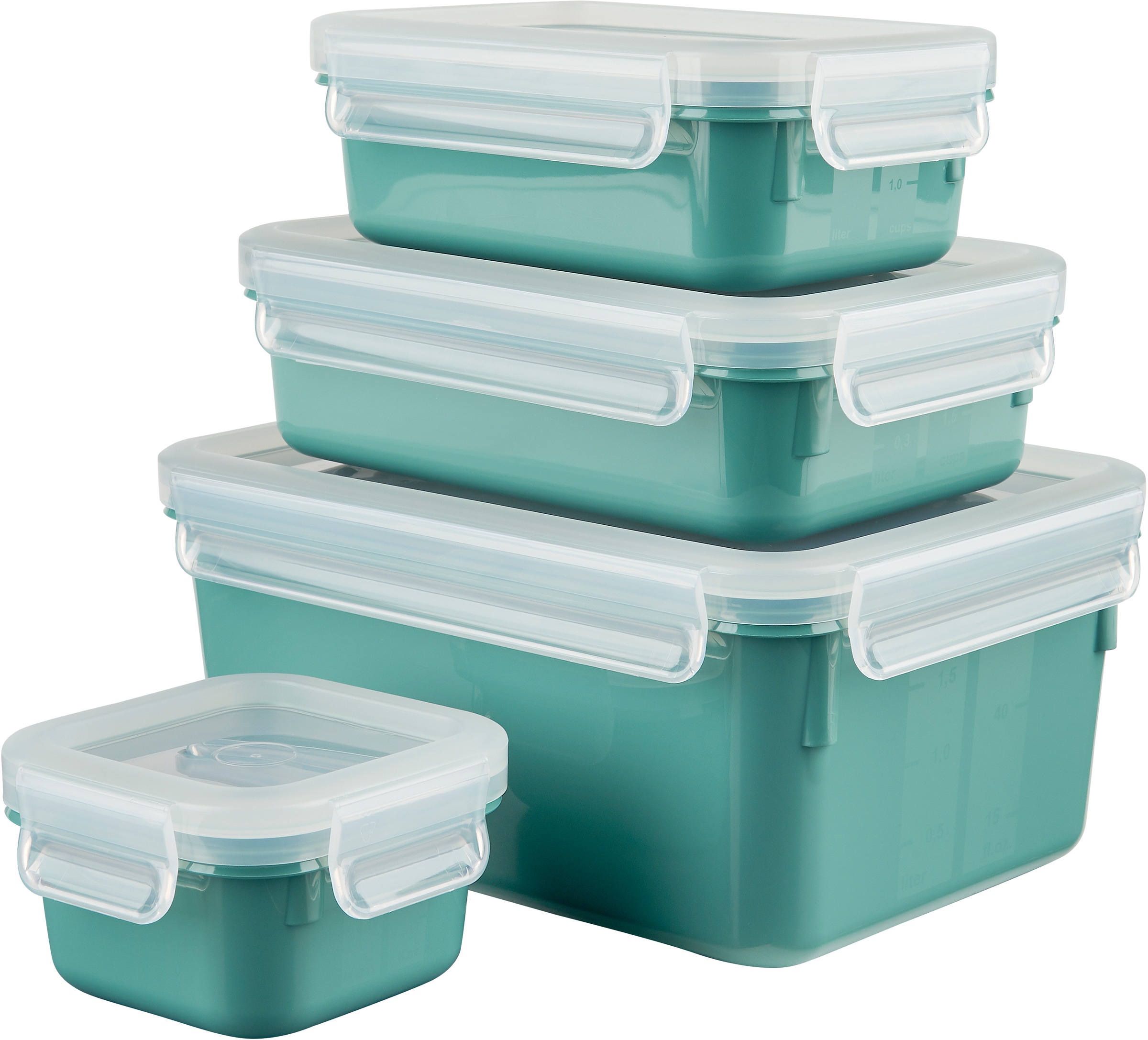 Emsa Frischhaltedose »Clip & Close Color Edition«, (Set, 4 tlg.), 0,2/0,55/0,8/2,2L, Kunststoff, auslaufsicher, hygienisch, innovativ