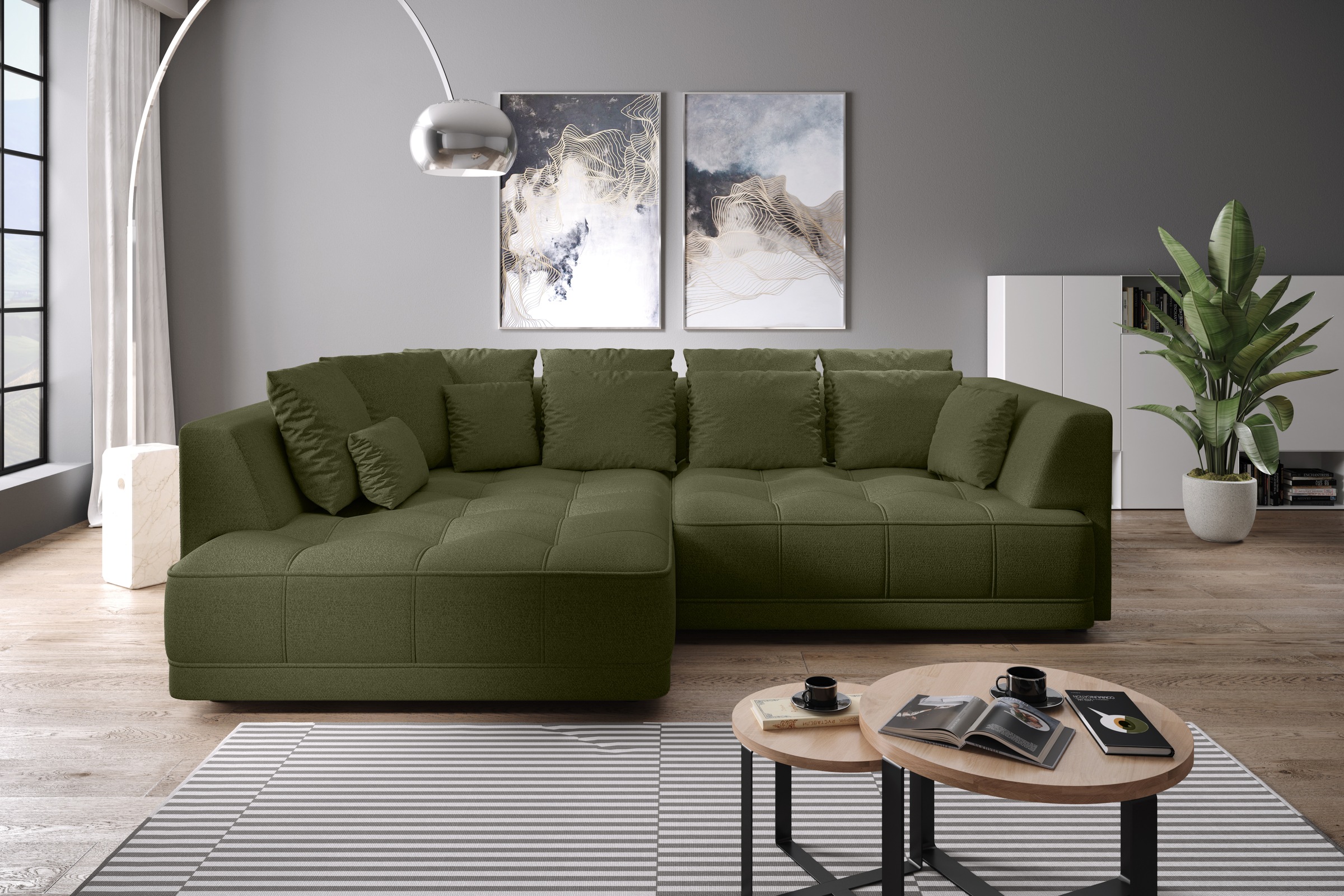 WERK2 Ecksofa »Tiga, Komfortsofa mit elekt. Auszugsfunktion, bequem, L-Form günstig online kaufen