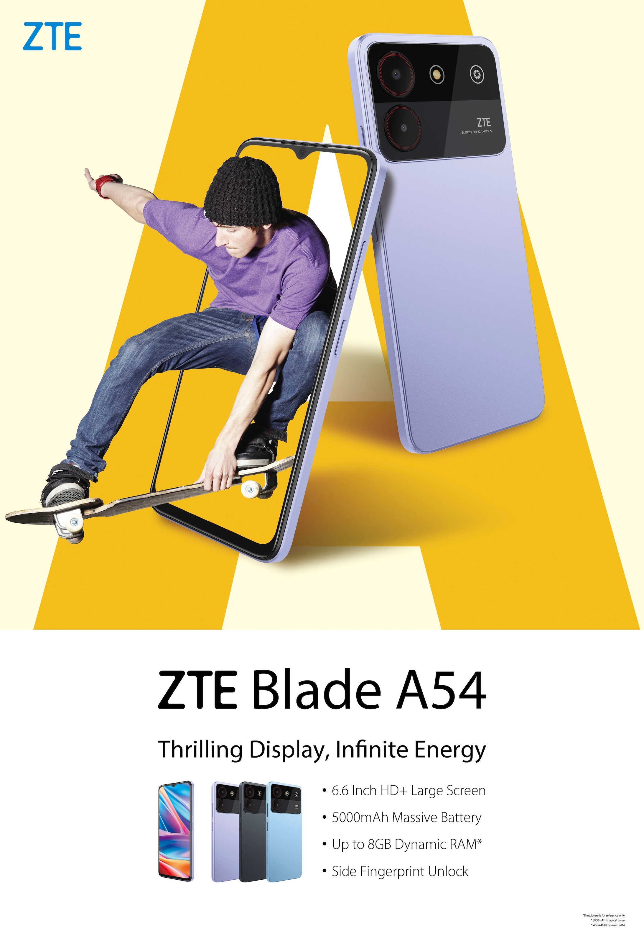 ZTE Smartphone »Blade A54«, blau