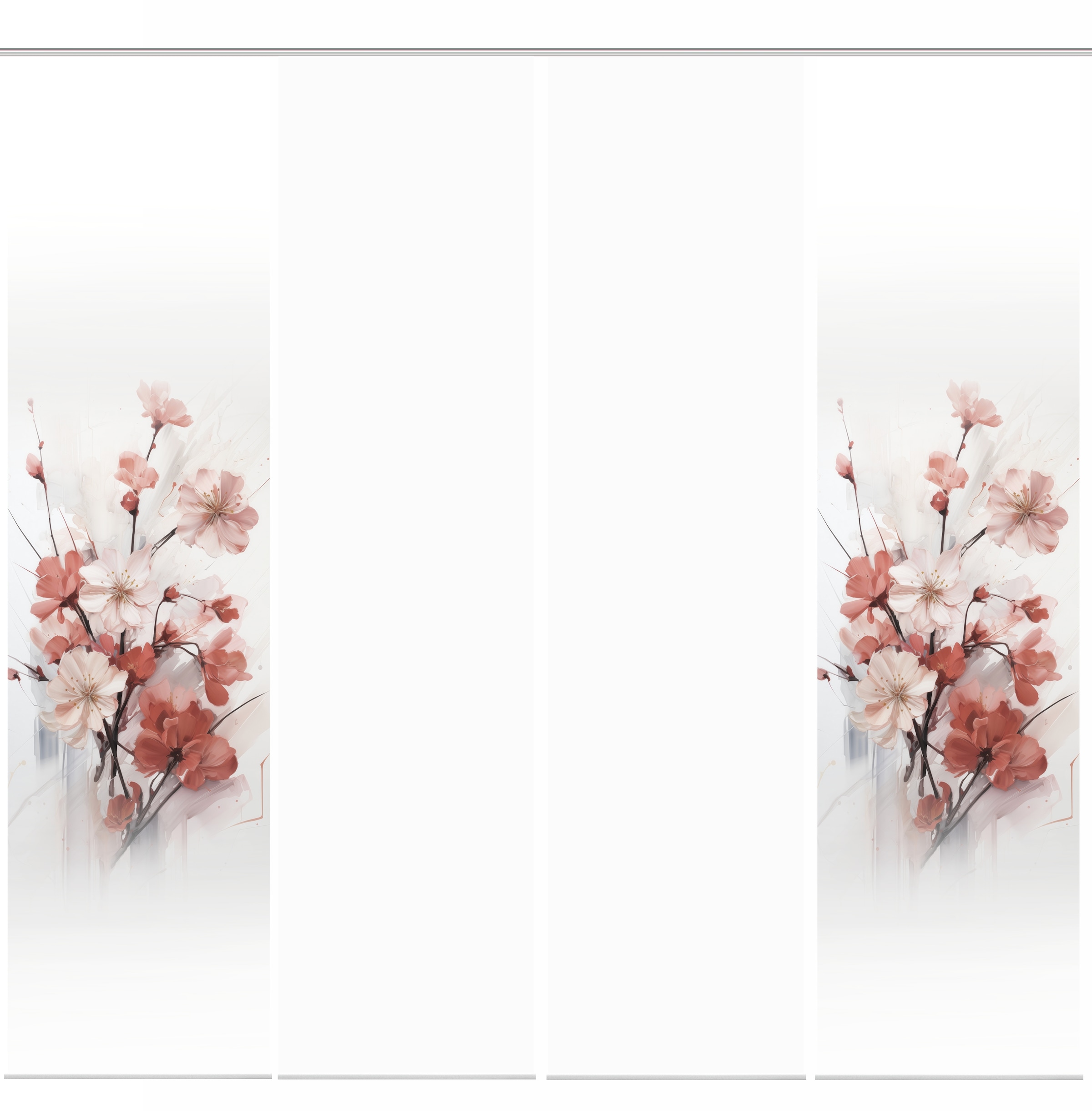 HOME WOHNIDEEN Schiebegardine »LOTUS« Paneelwagen 4 Stk. tlg. Schiebewand Seidenoptik, SET, Digitaldruck