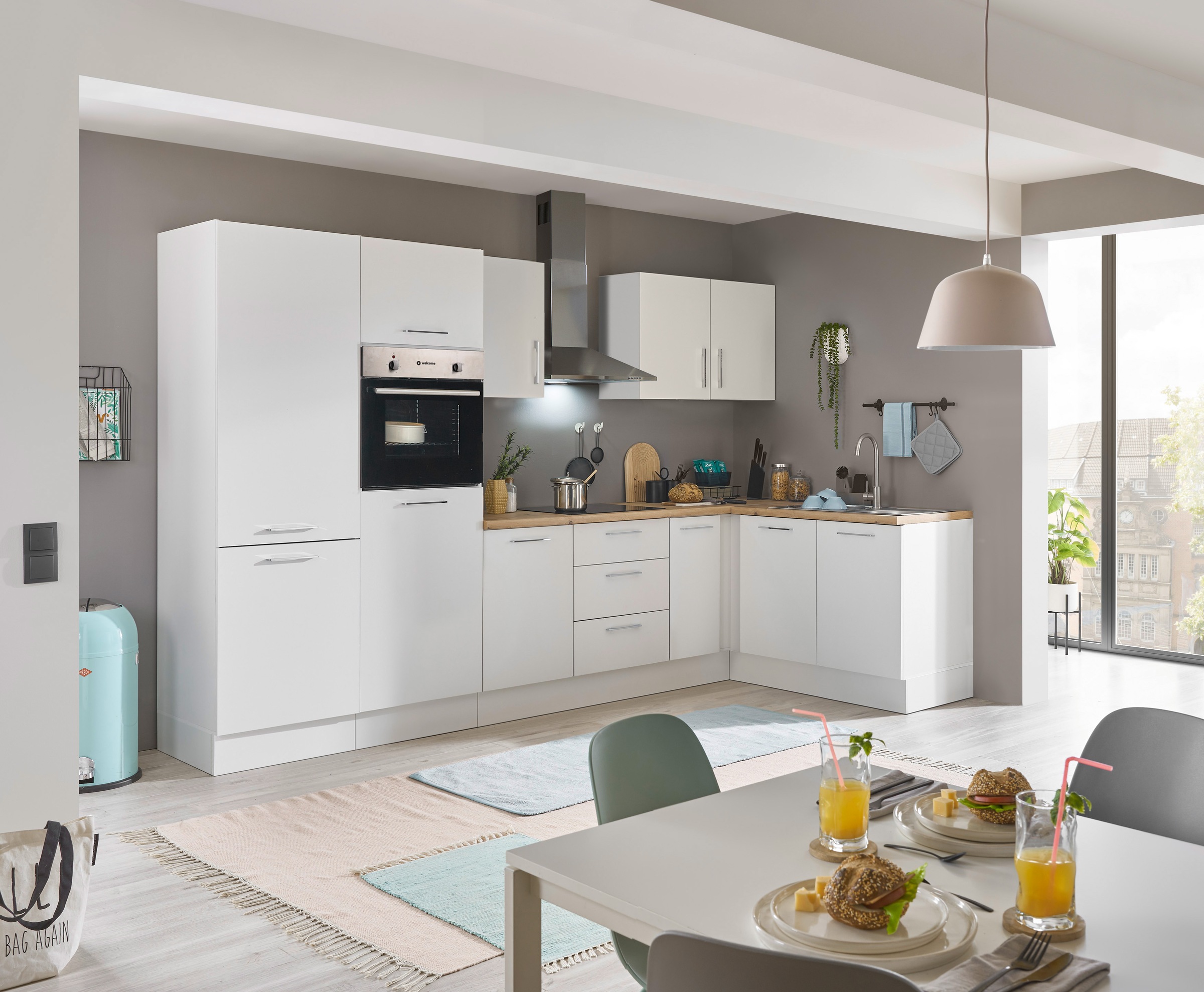 BASIC by Balculina Winkelküche »Turin«, Stellbreite 330x175 cm, wahlweise mit E-Geräten