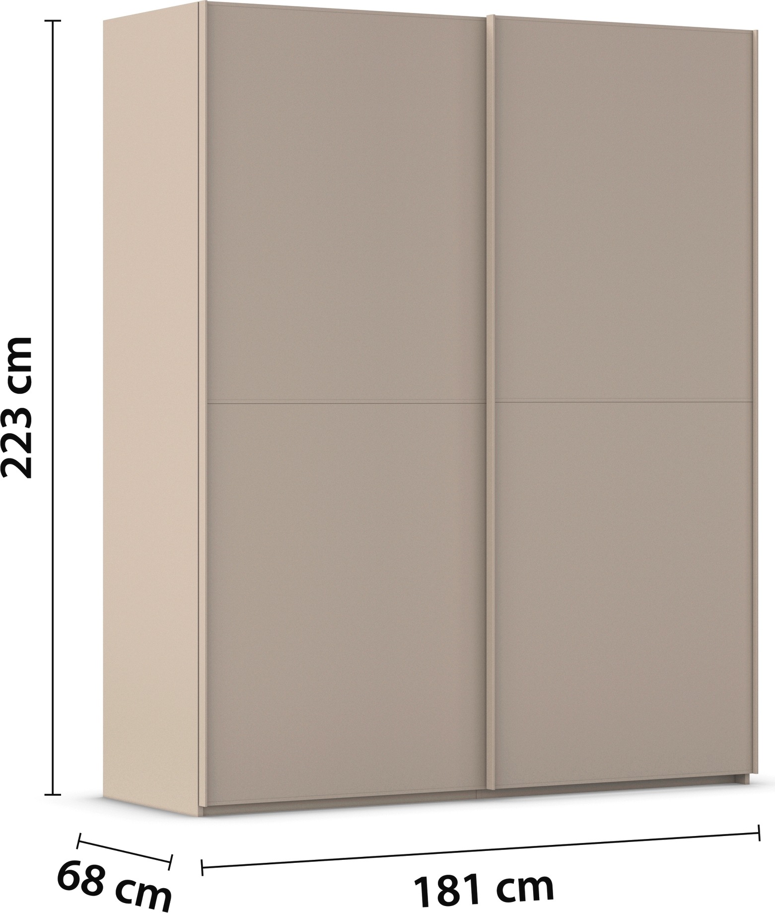 rauch Schwebetürenschrank »Kleiderschrank Schrank Garderobe Schlafzimmerschrank SCALE-DUO«, edle zweigeteilte Türen und 3 Zierleisten MADE IN GERMANY