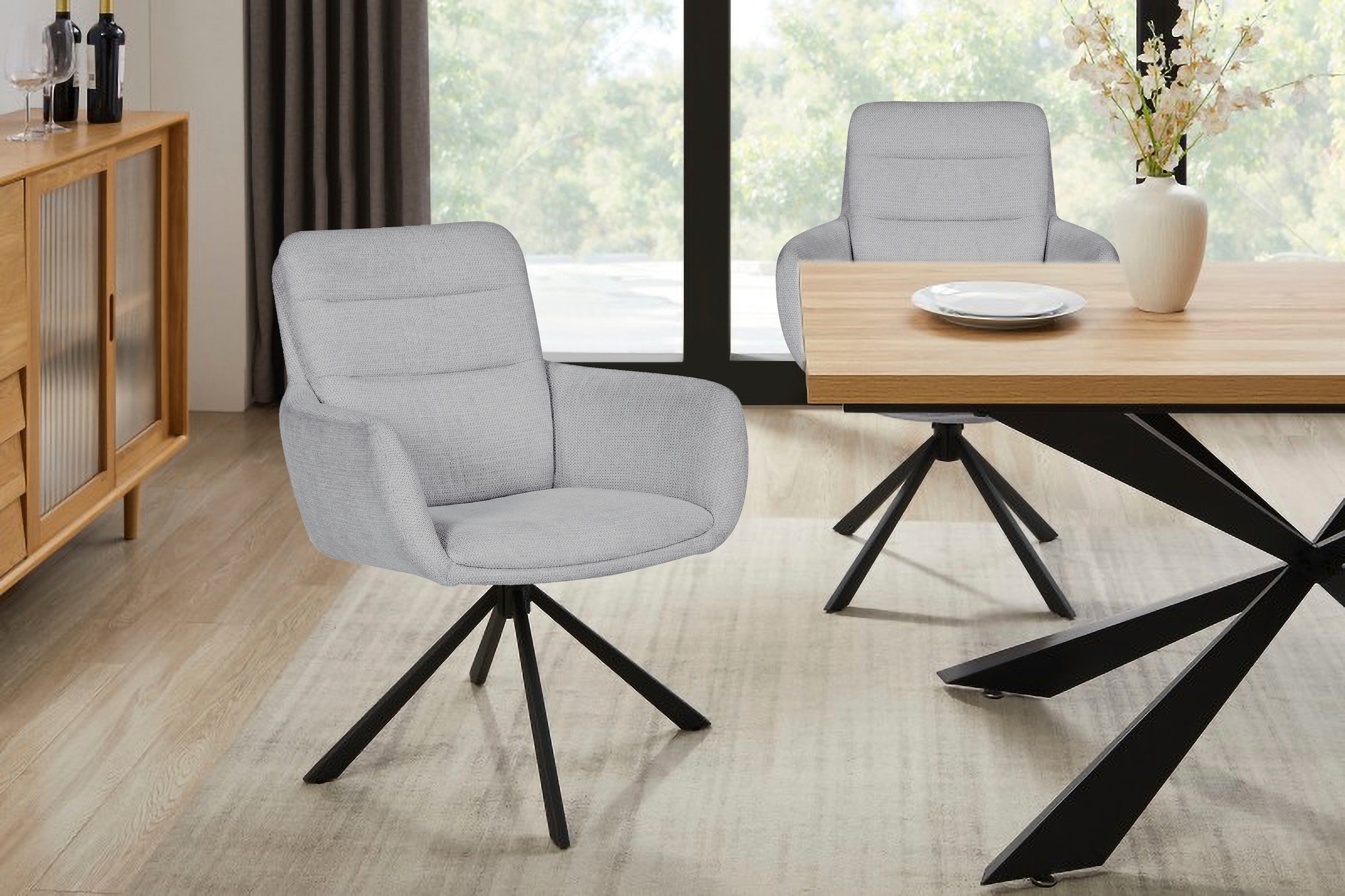 OTTO home Esszimmerstuhl »Asly« () 1 Stk.mit hochwertigem Webstoff, Holzgestell und 360°-Funktion