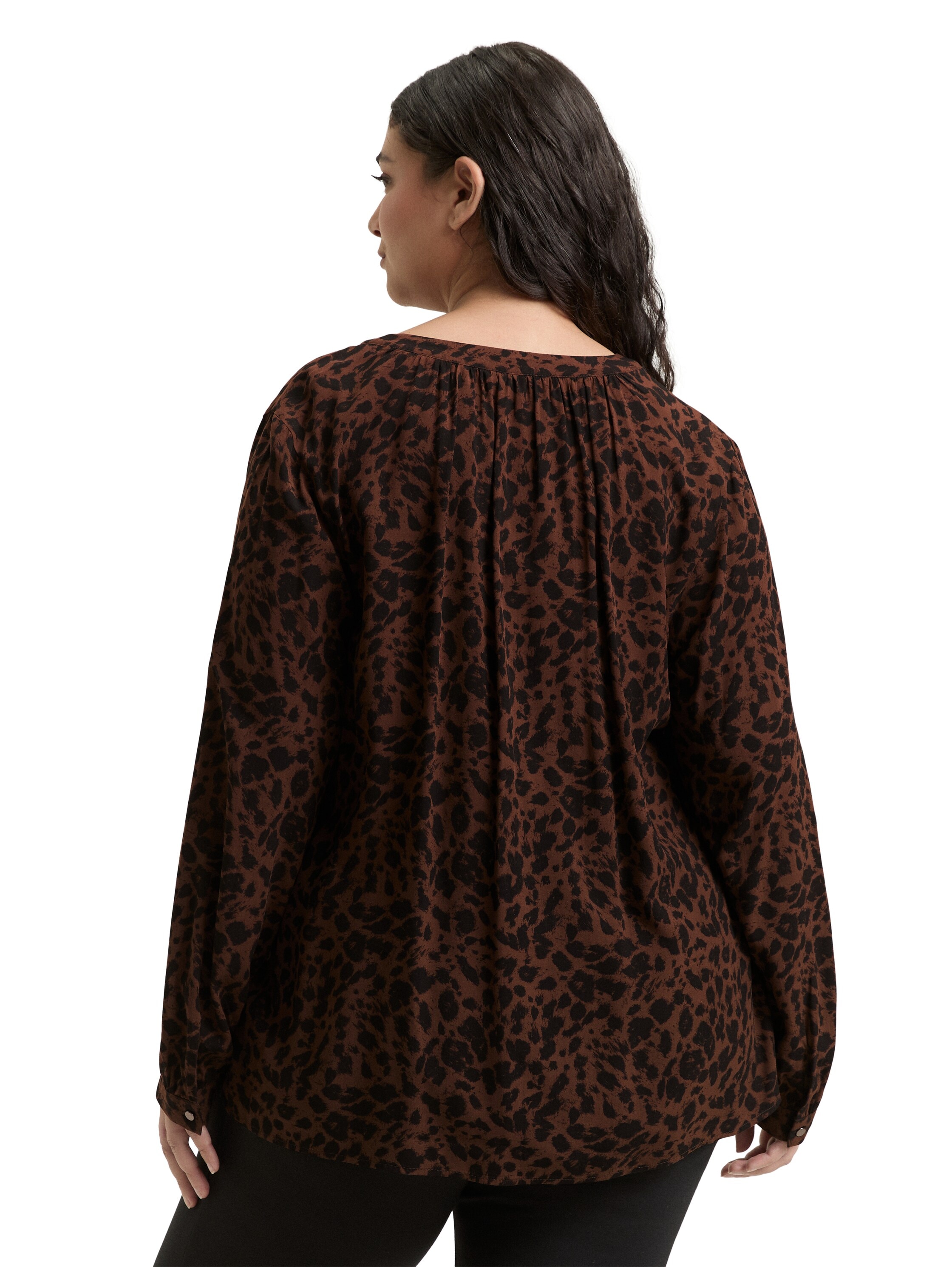 TOM TAILOR PLUS Klassische Bluse mit Leo-Print