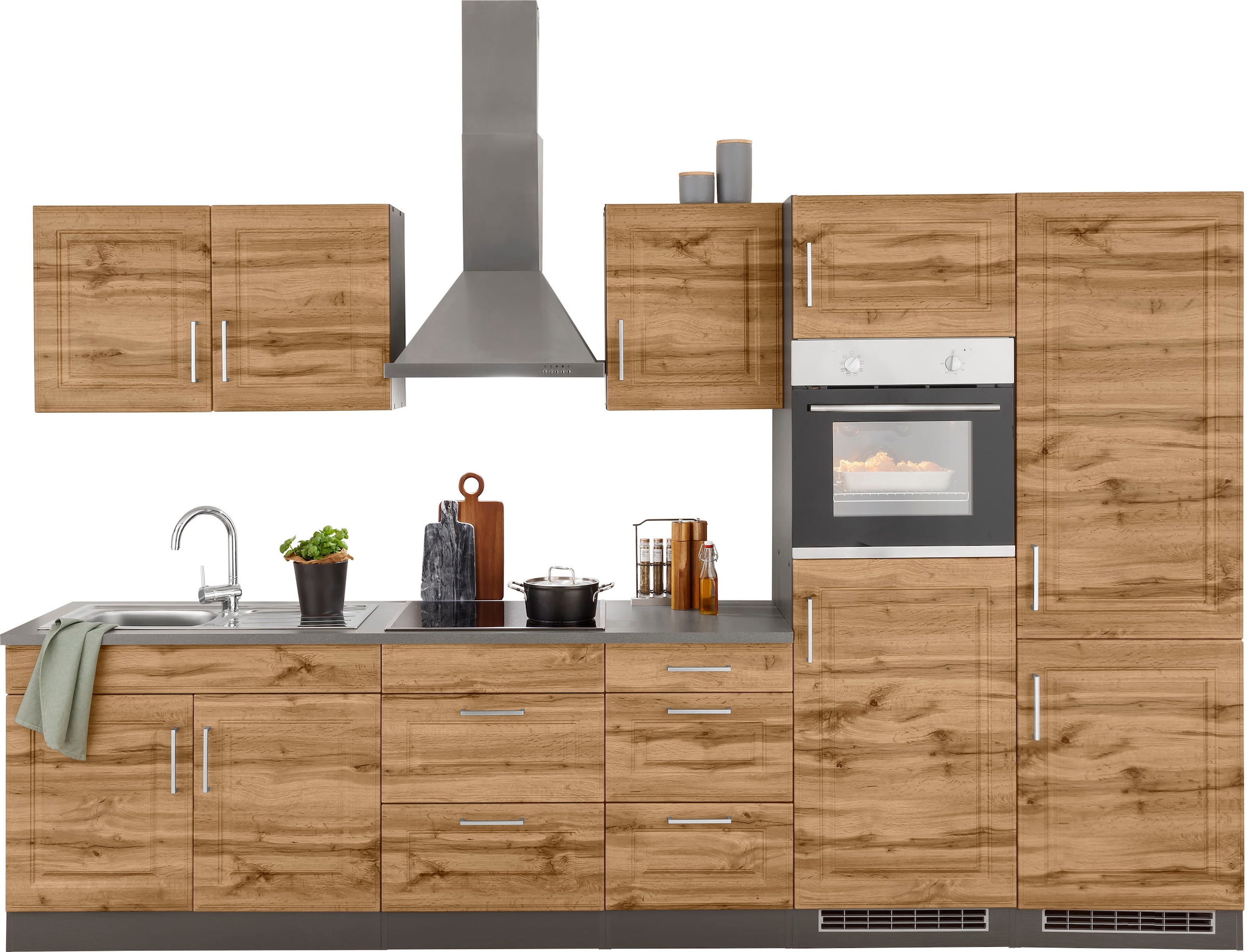 KOCHSTATION Küchenzeile »KS-Stockholm«, Breite 330 cm, mit hochwertigen MDF günstig online kaufen