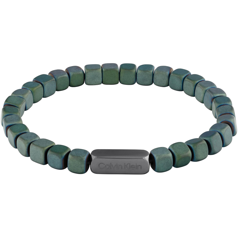 CALVIN KLEIN Armband »MODERN SQUARE« mit Hämatit grau-grün + grün 19,5 cm CK Schmuck - Herrenarmband