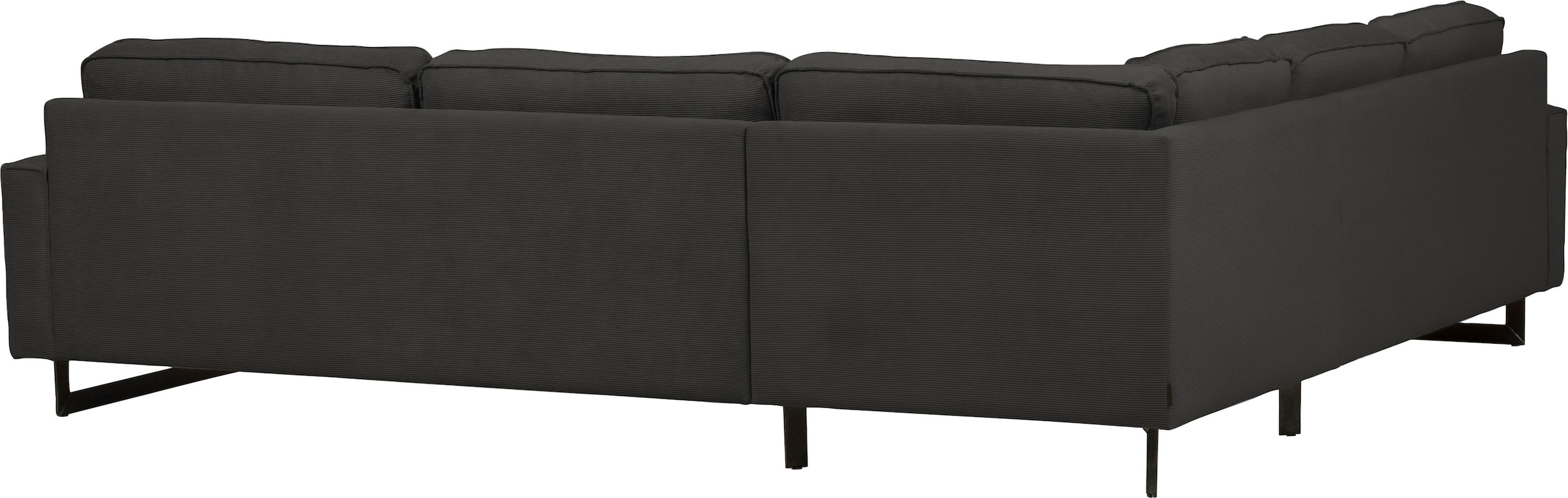 Places of Style Ecksofa »Pinto, 250/290 cm, langer Schenkel, XXL, Ottomane«, Cord, Feincord, Luxus-Microfaser Leder und Chenille