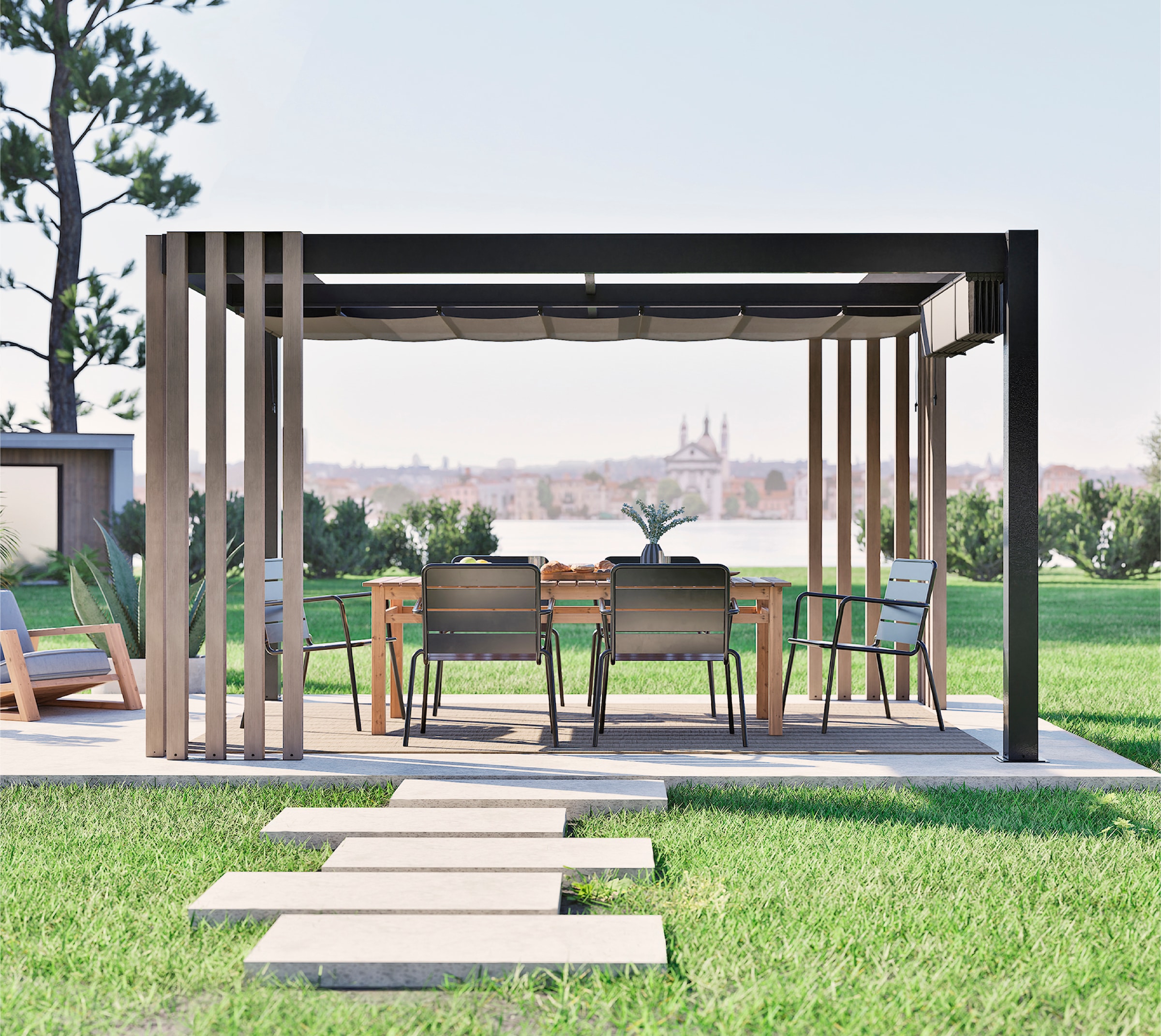 Sojag Pavillon »Kiruna 1012 Anthrazit« 299,3x364,3x297,6cm