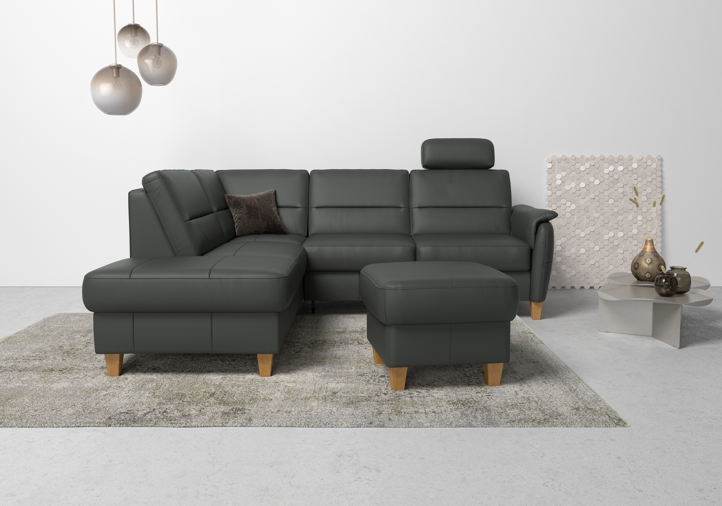 Home affaire Ecksofa »Palmera L-Form«, Federkern, wahlweise mit Bettfunktio günstig online kaufen