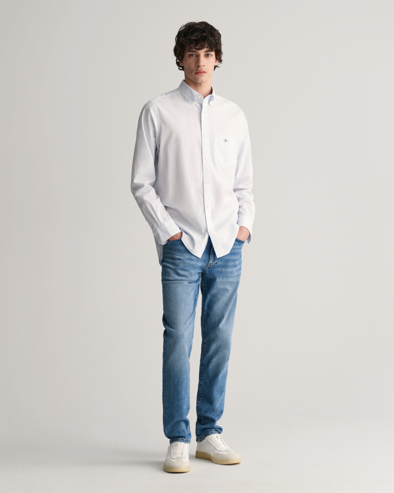 Gant Langarmhemd »REG POPLIN BANKER SHIRT« Banker Stripe Popeline, leichte Baumwolle