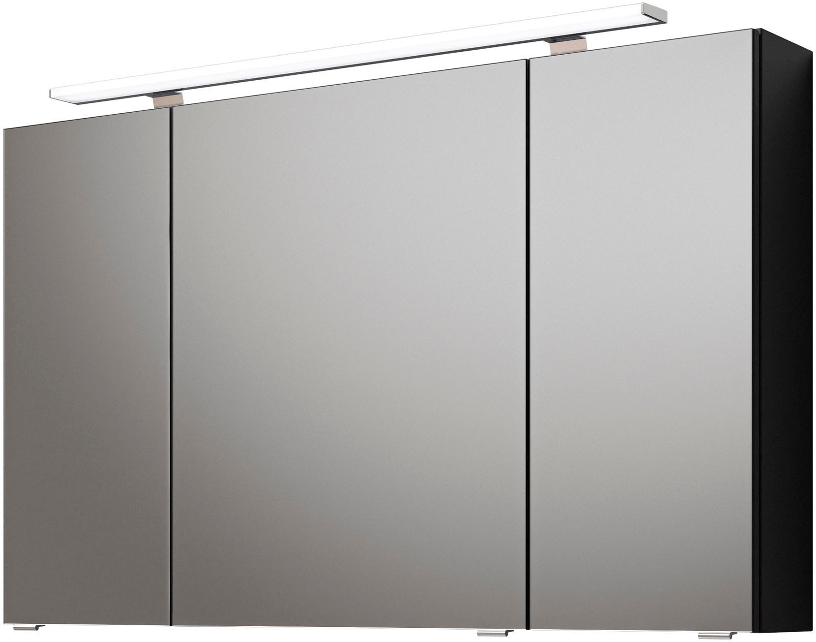 Saphir Badmöbel-Set »Serie 6025 2-teilig Mineralmarmor-Waschtisch mit LED-Spiegelschrank«, (2 St.), Waschplatz 117cm breit, 2 Schubladen, 3 Spiegel-Türen, inkl Türdämpfer