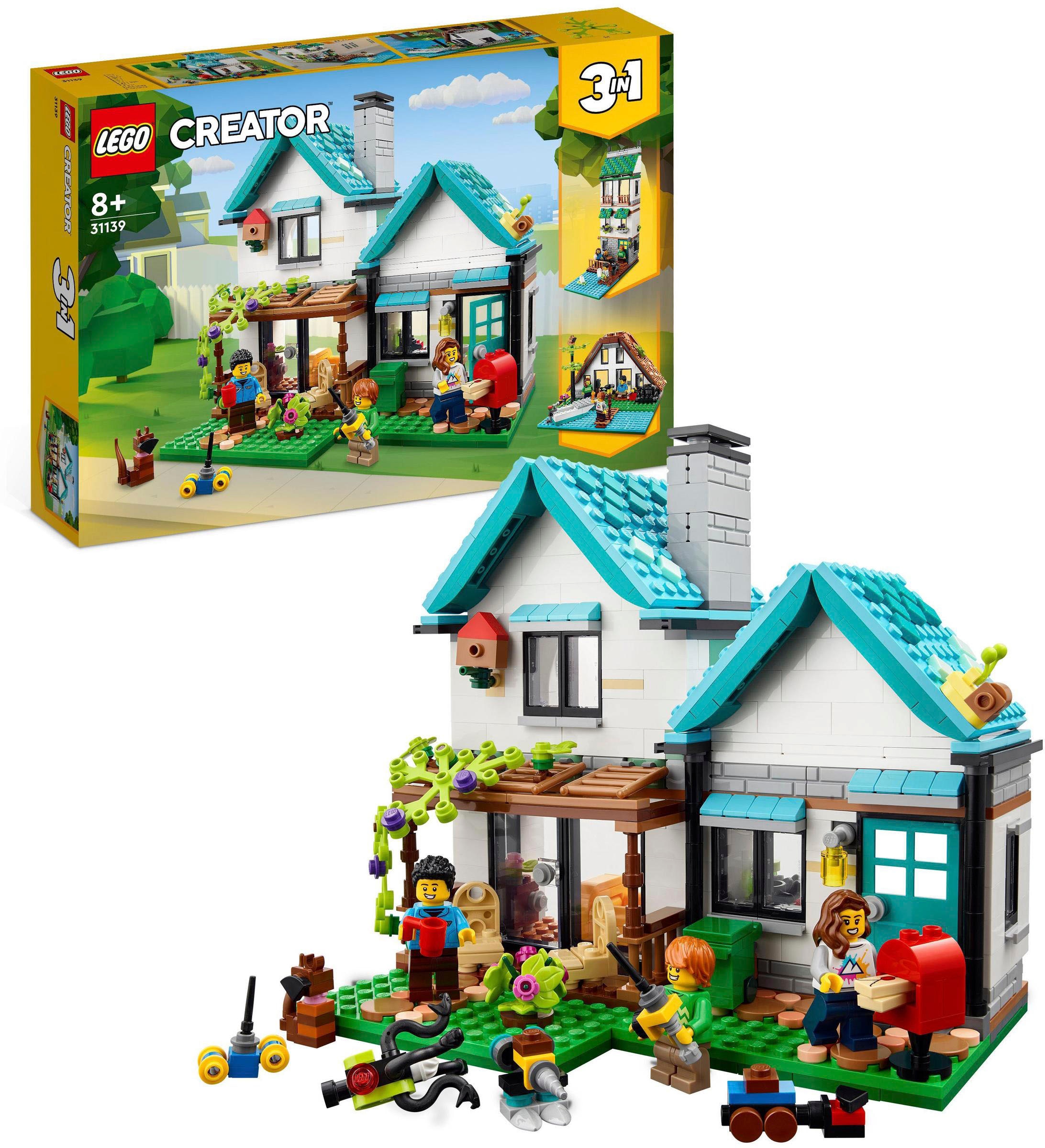 Konstruktionsspielsteine »Gemütliches Haus (31139), LEGO® Creator 3in1«, (808 St.)