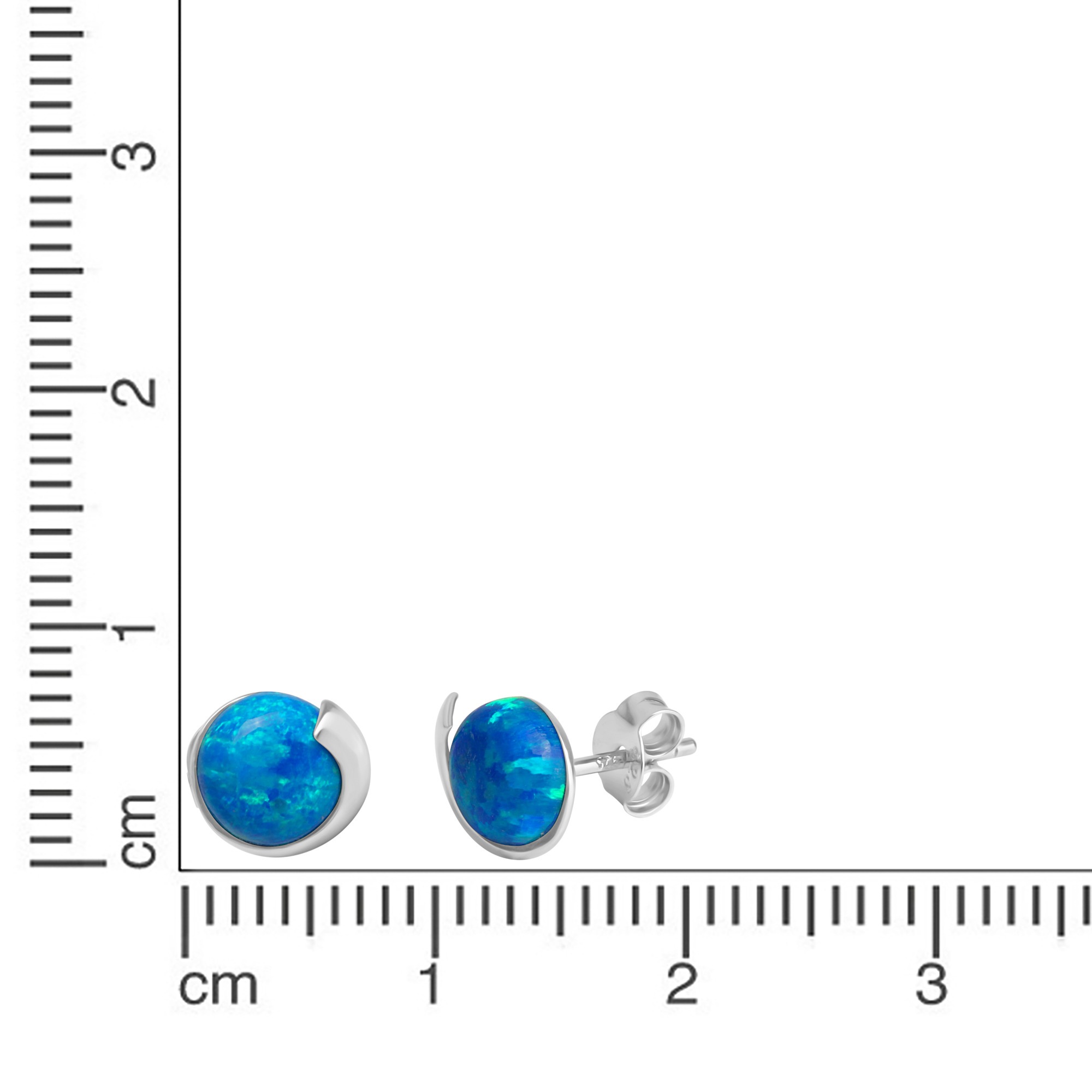Vivance Paar Ohrstecker »925/- Sterling Silber rhodiniert imit. Opal blau«