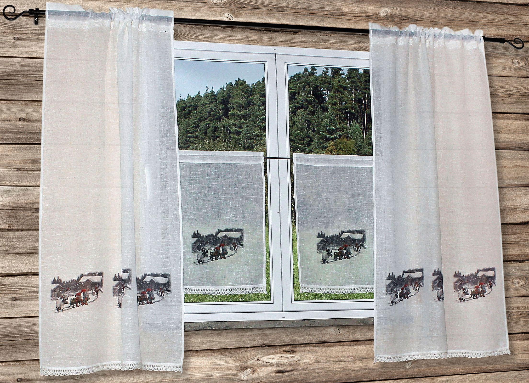 HOSSNER - ART OF HOME DECO Gardine »Wintermärchen« Stangendurchzug 1 Stk. t günstig online kaufen