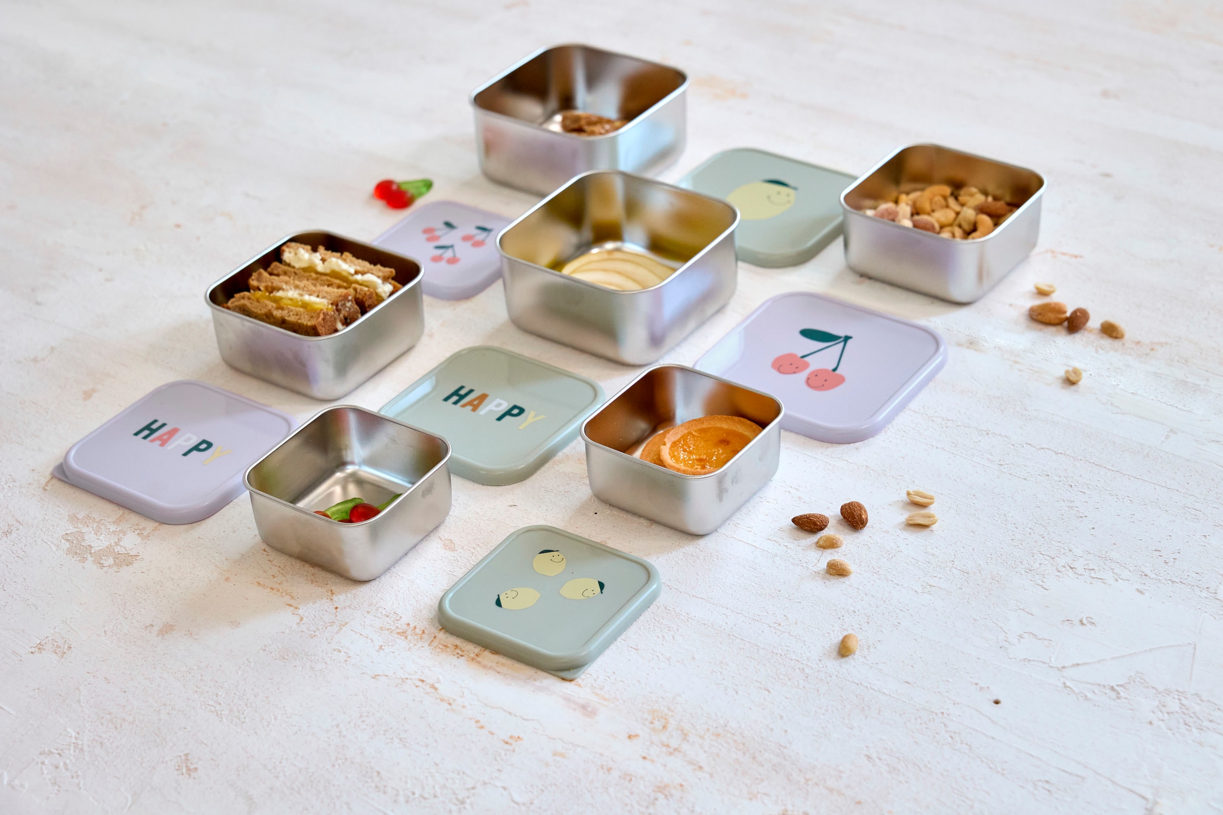 LÄSSIG Lunchbox »Happy Fruits, Cherry«, (Set, 3 tlg.)