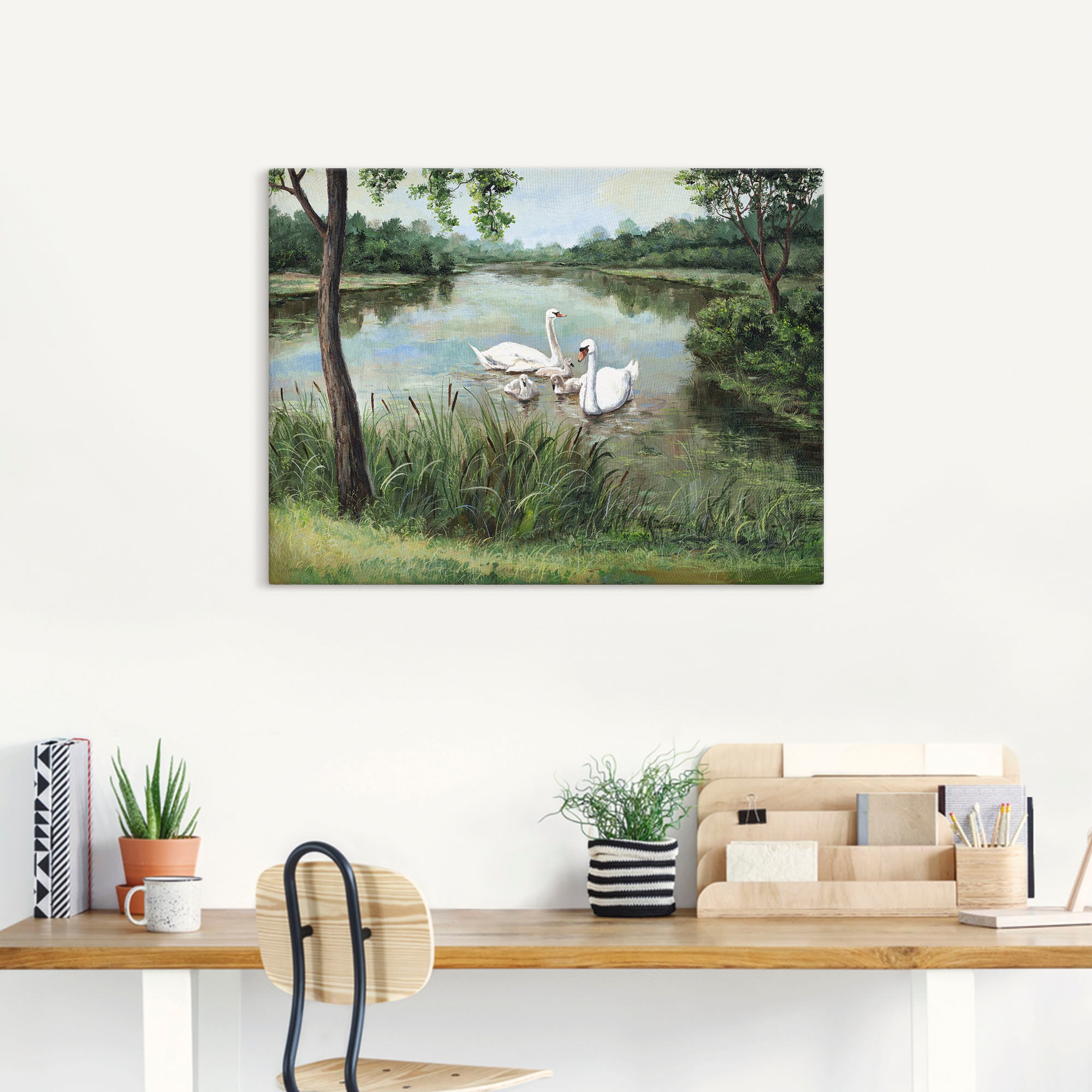 Artland Wandbild »Schwäne«, Vögel, (1 St.), als Alubild, Outdoorbild, Leinw günstig online kaufen