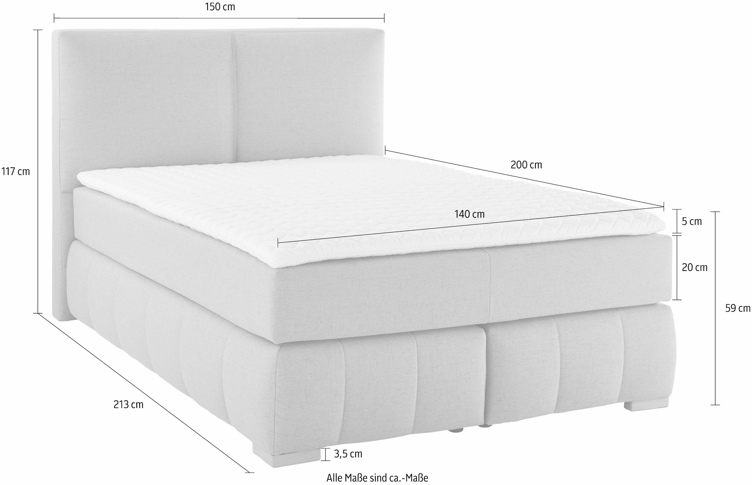 9. Bild von Guido Maria Kretschmer Home&Living Boxspringbett »Wehma«, inkl. Topper in 3 verschiedenen Matratzen, auch in Samtstoff