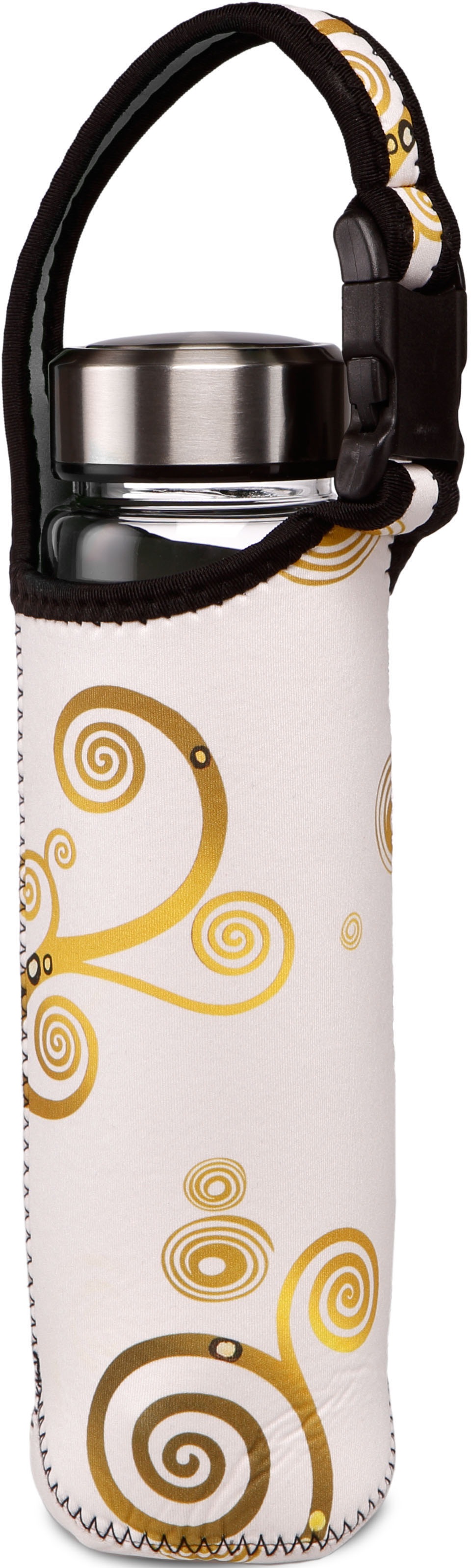 Goebel Trinkflasche »Gustav Klimt - "Der Kuss"«, (mit Haltegurt), mit Edelstahldeckel in individuell bedruckter Neoprenhülle, 700 ml