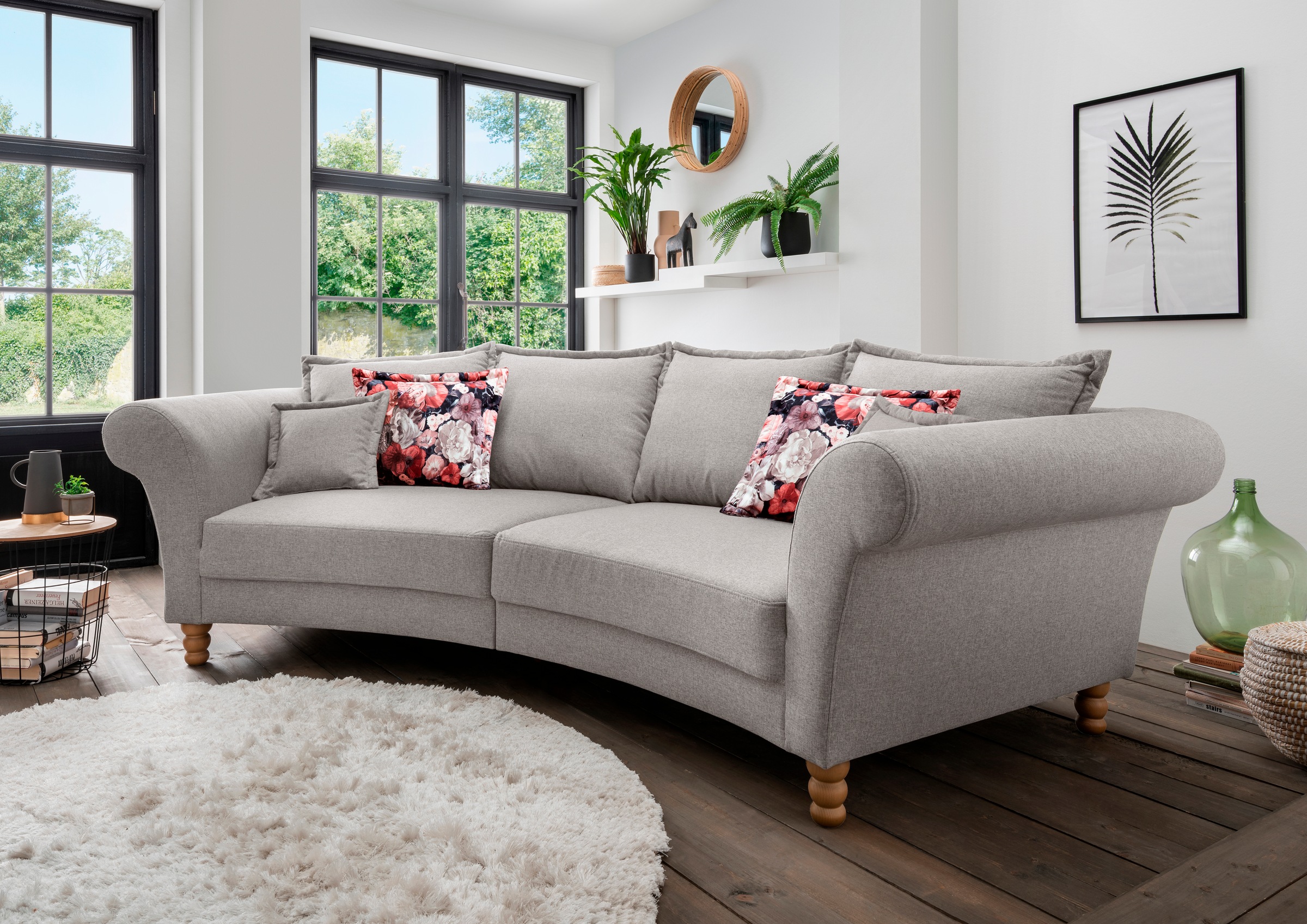 Home affaire Big-Sofa »Tassilo geschwungene Formensprache, bequem, Mega Sof günstig online kaufen
