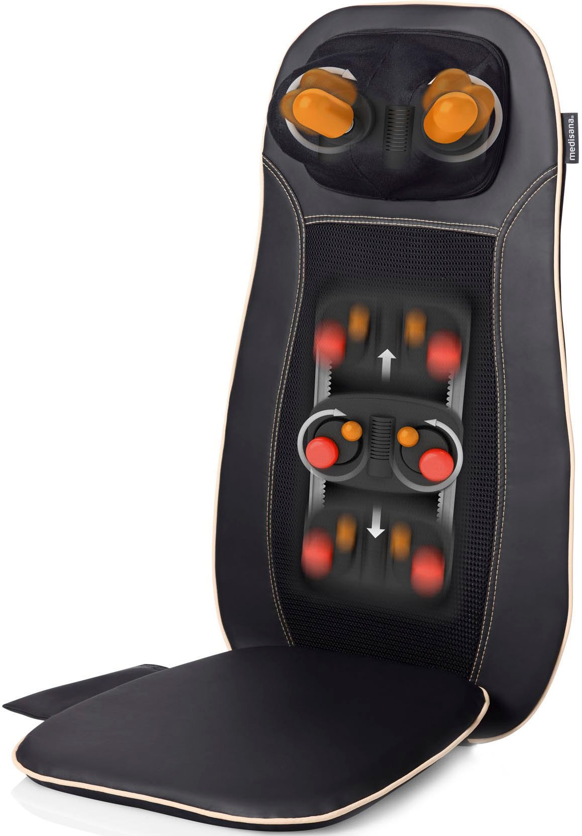 Medisana Shiatsu-Massagesitzauflage »MCN 88930«, 3 Massagezonen, Nackenmassage, Rotlicht-/Wärmefunktion, waschb. Bezug