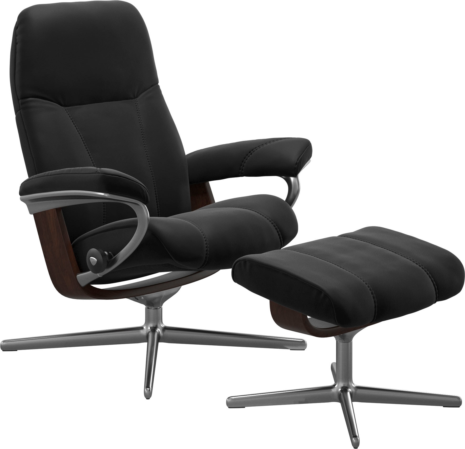 Stressless® Fußhocker »Consul«, mit Cross Base, Größe S, M & L, Holzakzent Braun