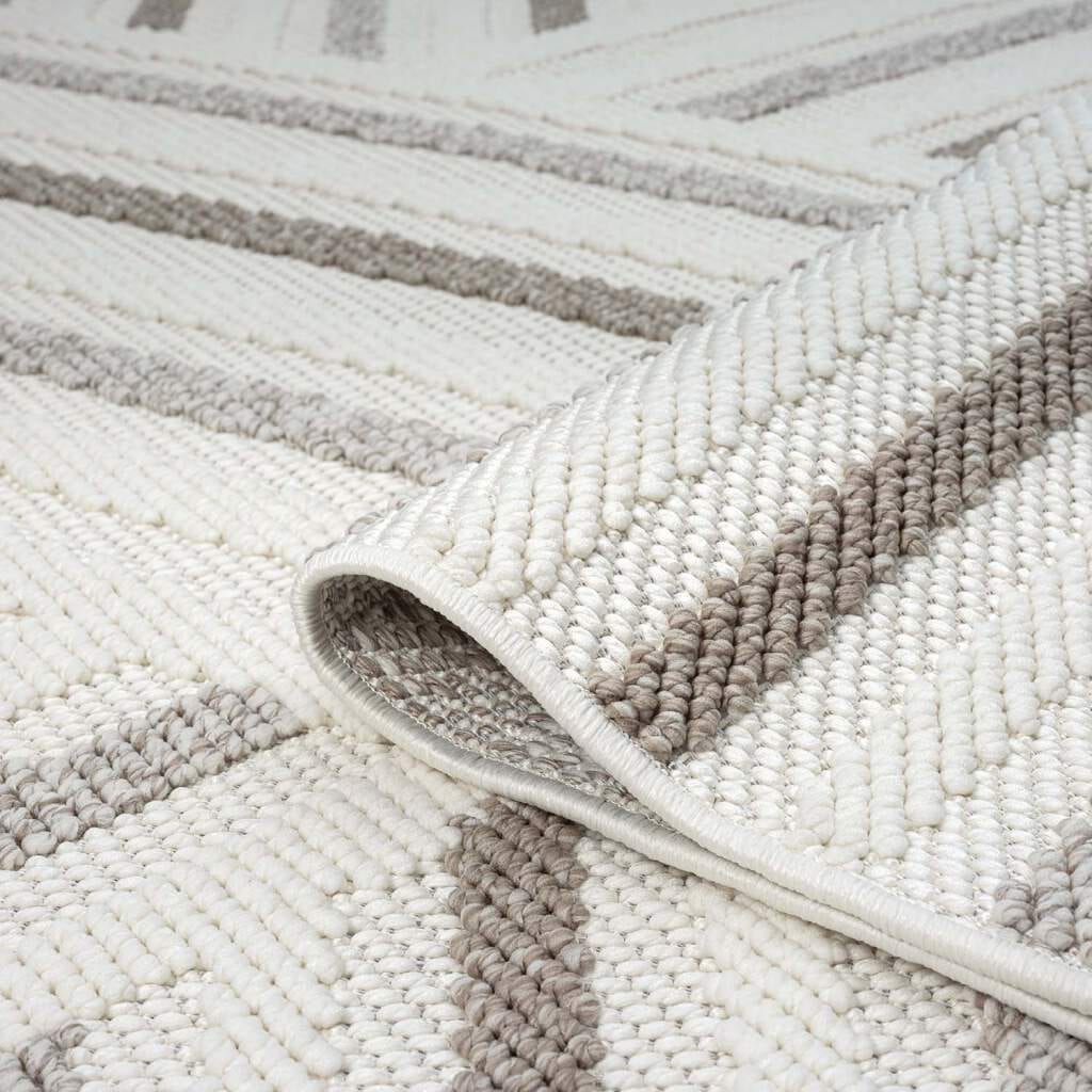 Carpet City Teppich »LINDO 7590«, rund, 11 mm Höhe, Kurzflor, Hochtief-Muster/ 3D-Effekt, Boho-Stil, Wohnzimmer