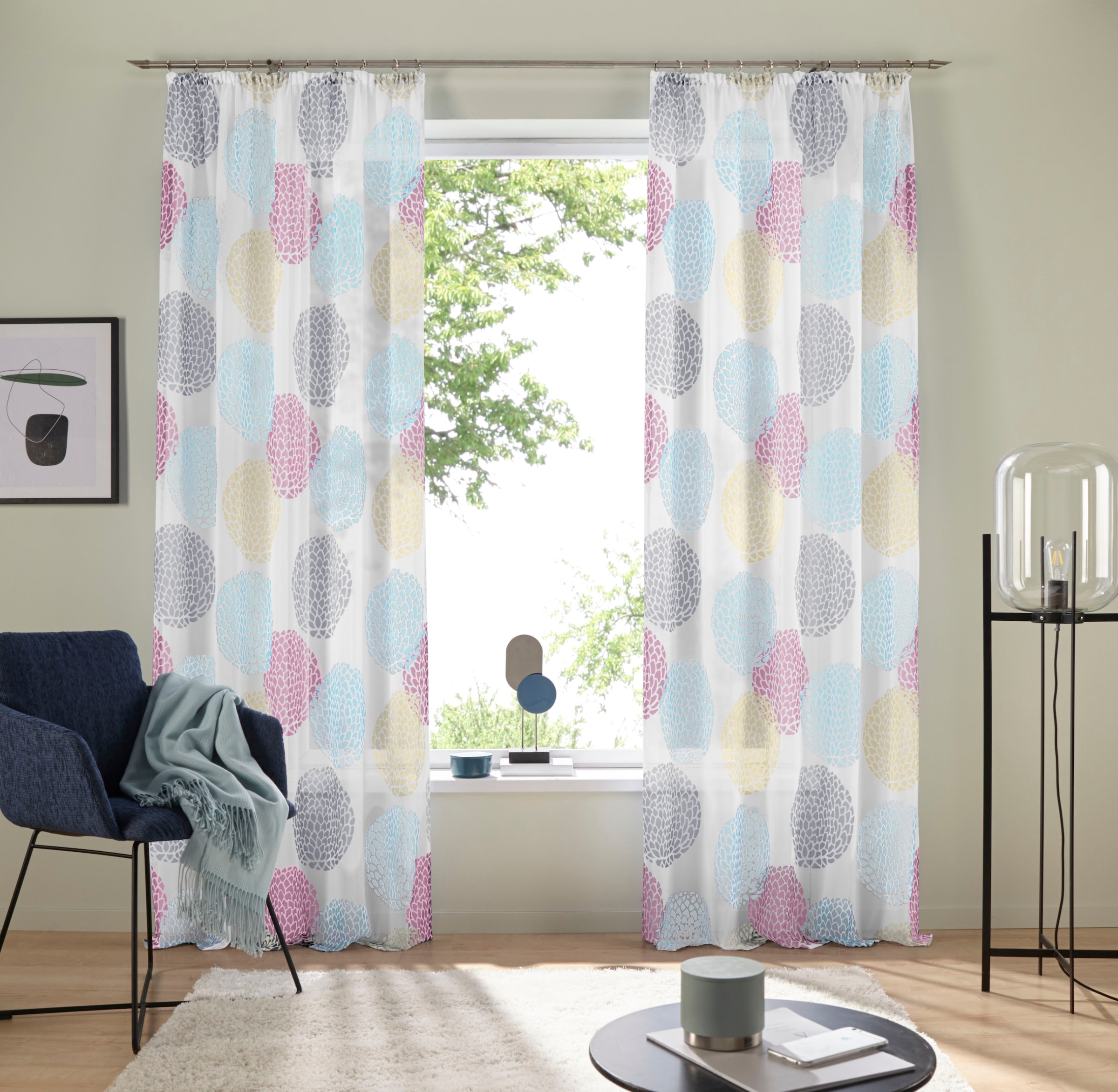 my home Gardine »Belem«, (1 St.), 1 bzw. 2 Schals, Vorhang, Fertiggardine, günstig online kaufen