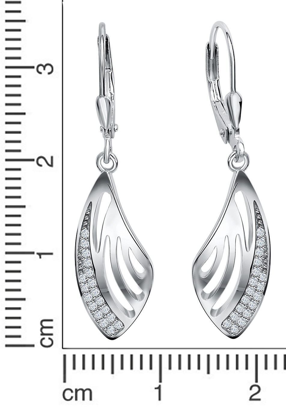 Firetti Paar Ohrhänger »Schmuck Geschenk Silber 925 Ohrschmuck Patentbrisur Glitzer«, mit Zirkonia (synth.)